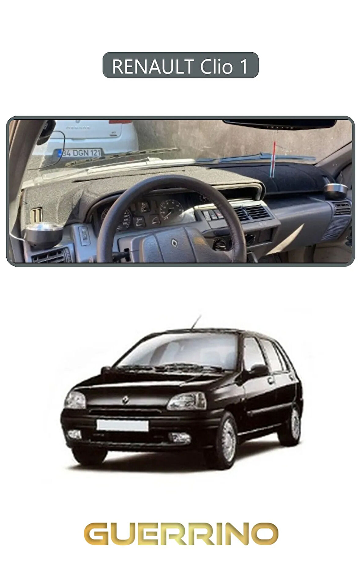 RENAULT Clio 1TORPİDO KORUMA HALISI GRİ KENAR