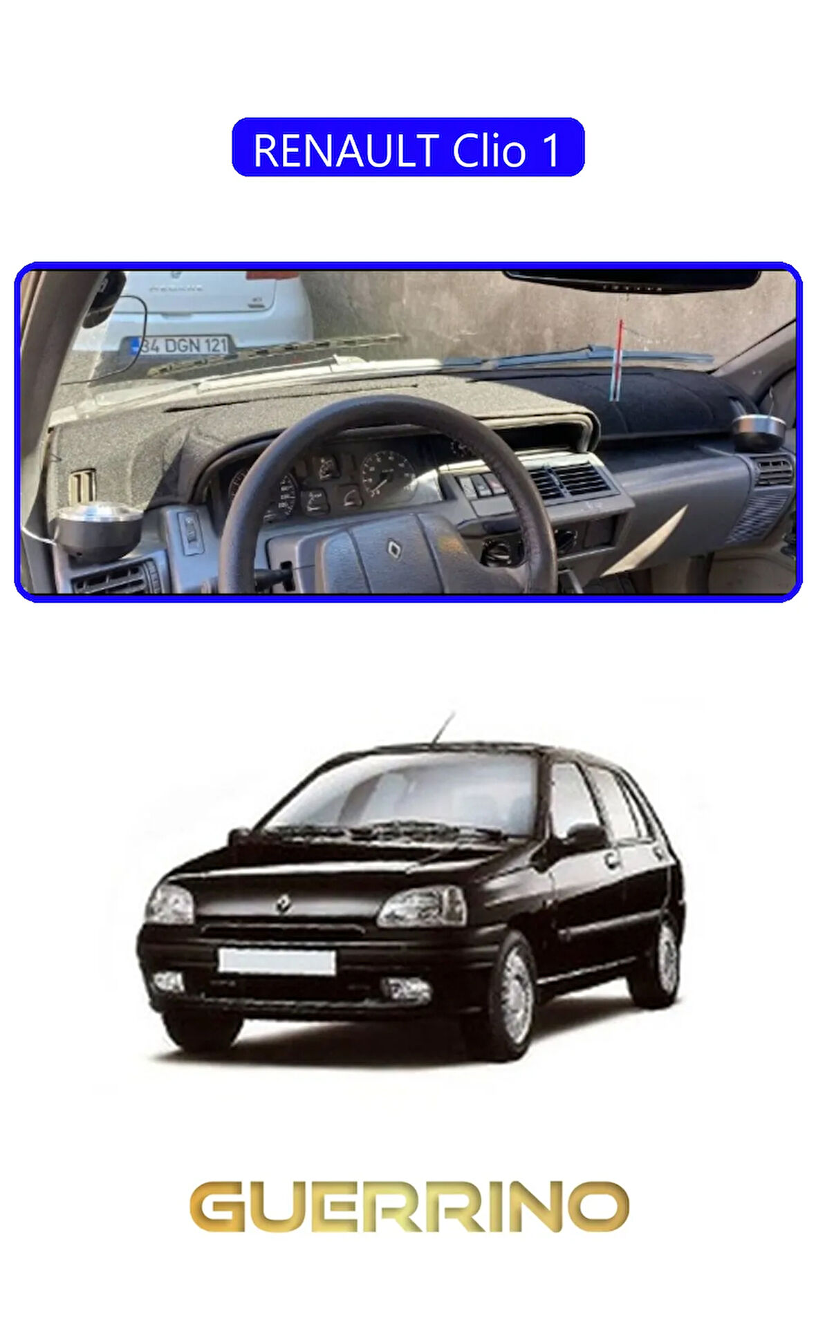 RENAULT Clio 1TORPİDO KORUMA HALISI MAVİ KENAR
