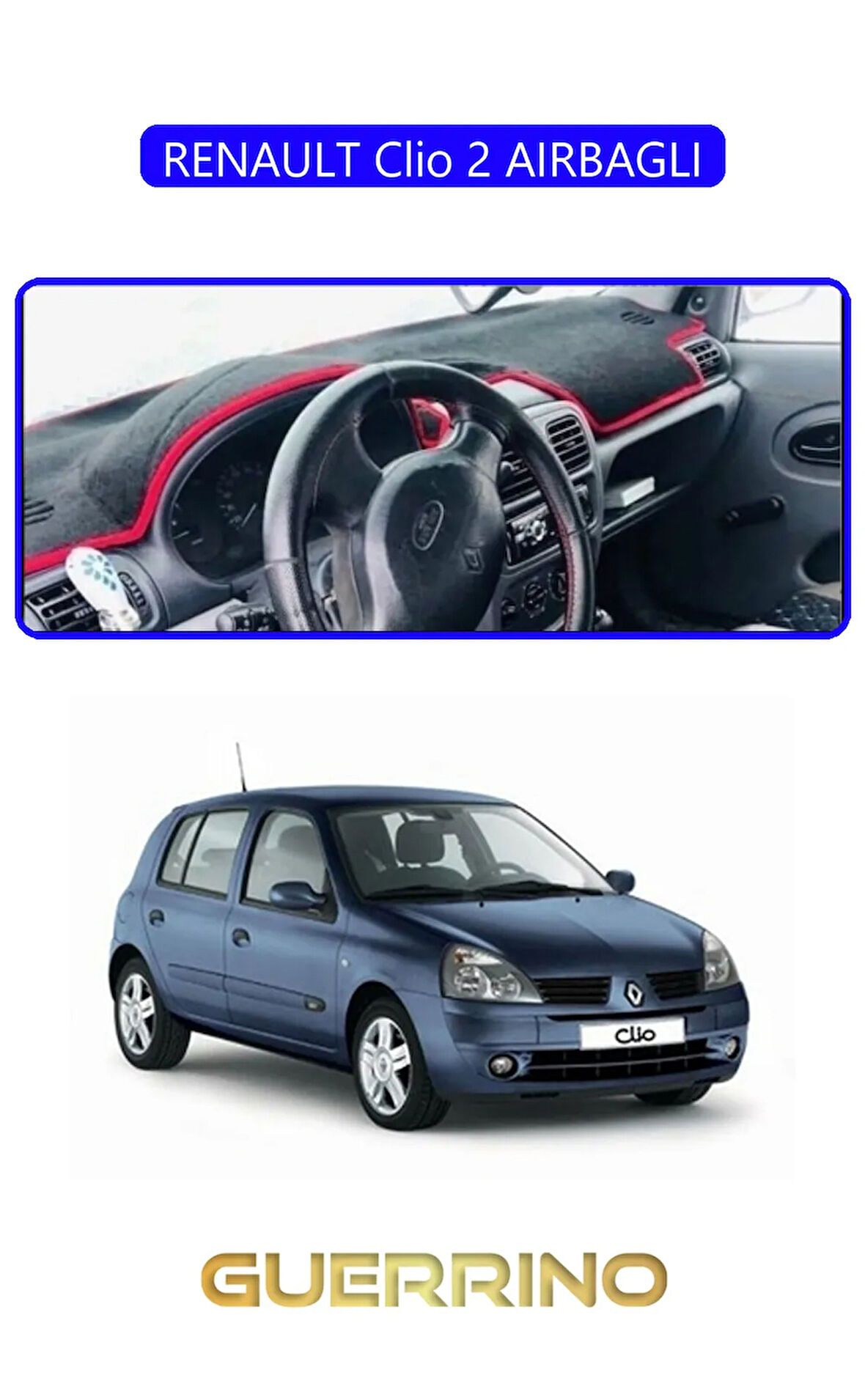 RENAULT Clio 2 AIRBAGLITORPİDO KORUMA HALISI MAVİ KENAR