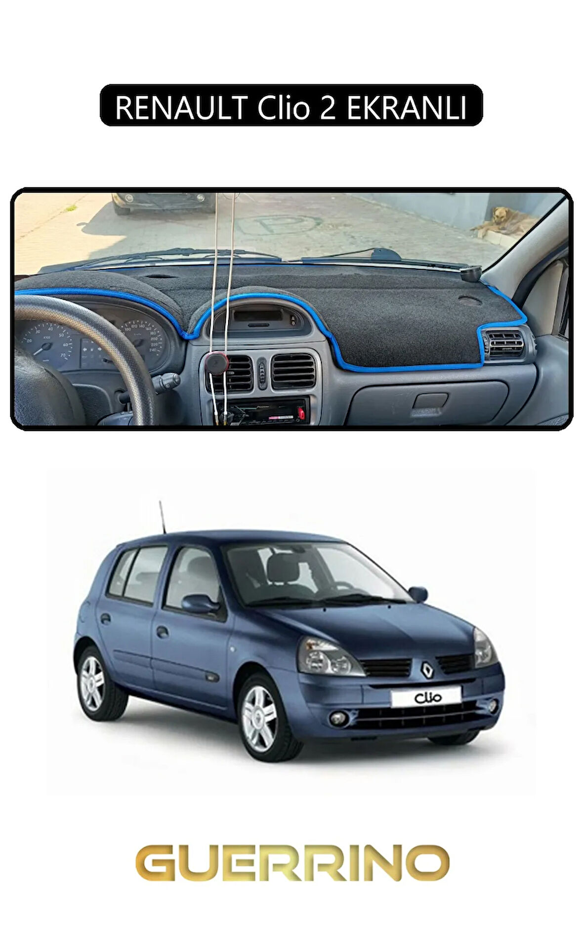 RENAULT Clio 2 EKRANLITORPİDO KORUMA HALISI SİYAH KENAR