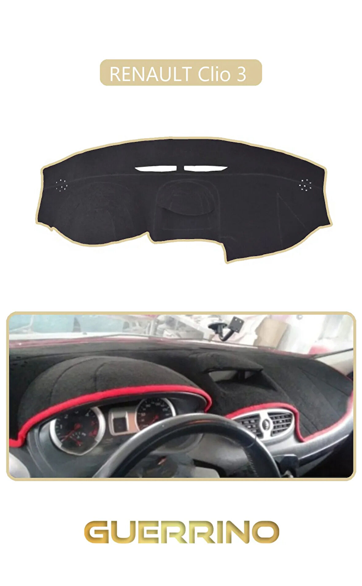 RENAULT Clio 3 TORPİDO KORUMA HALISI BEJ KENAR