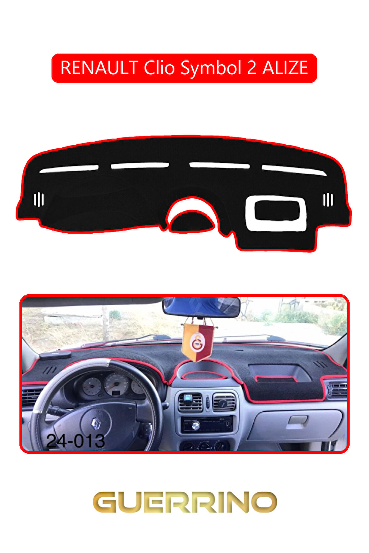 RENAULT Clio Symbol 2 ALIZETORPİDO KORUMA HALISI KIRMIZI KENAR