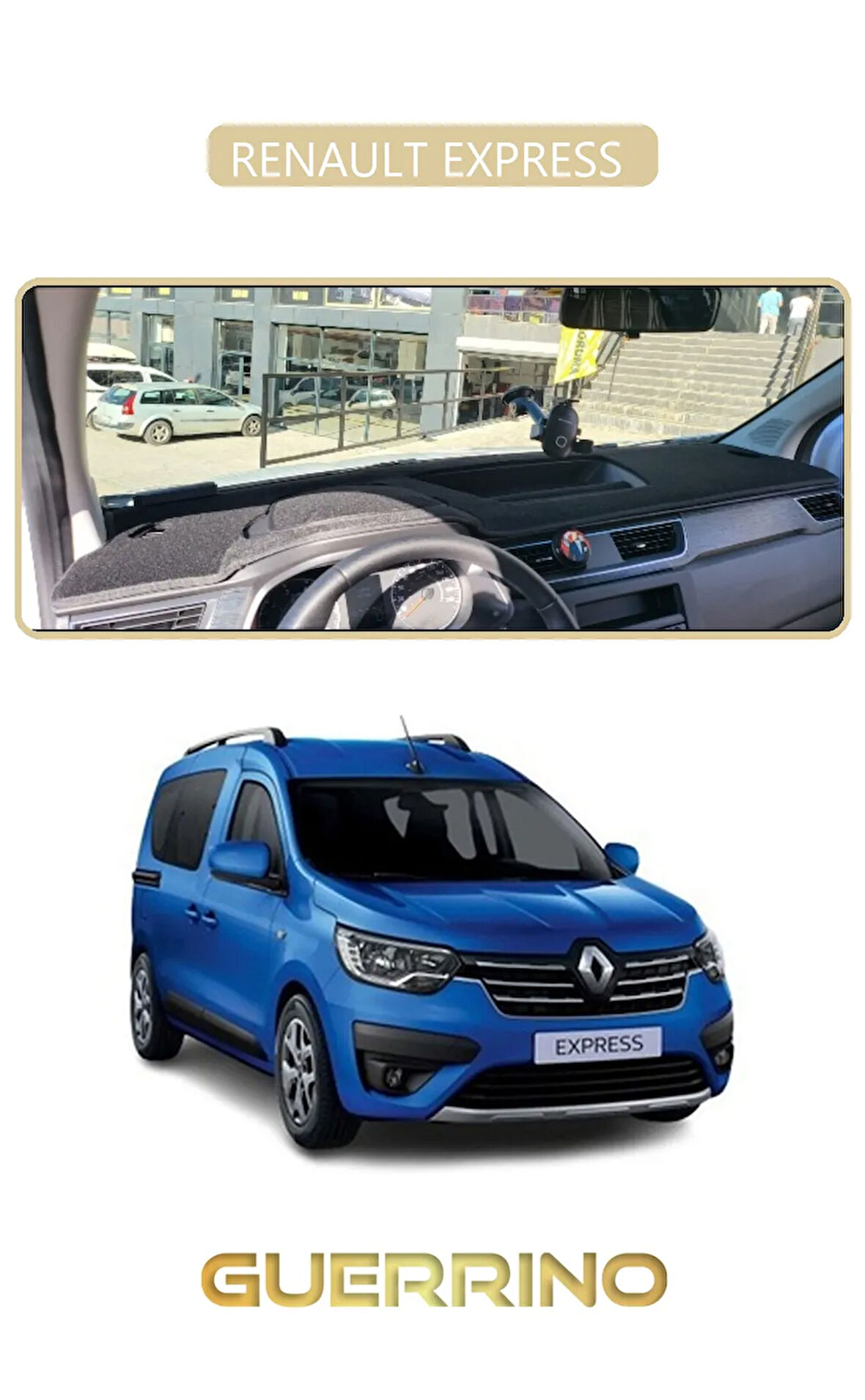 RENAULT EXPRESS TORPİDO KORUMA HALISI BEJ KENAR