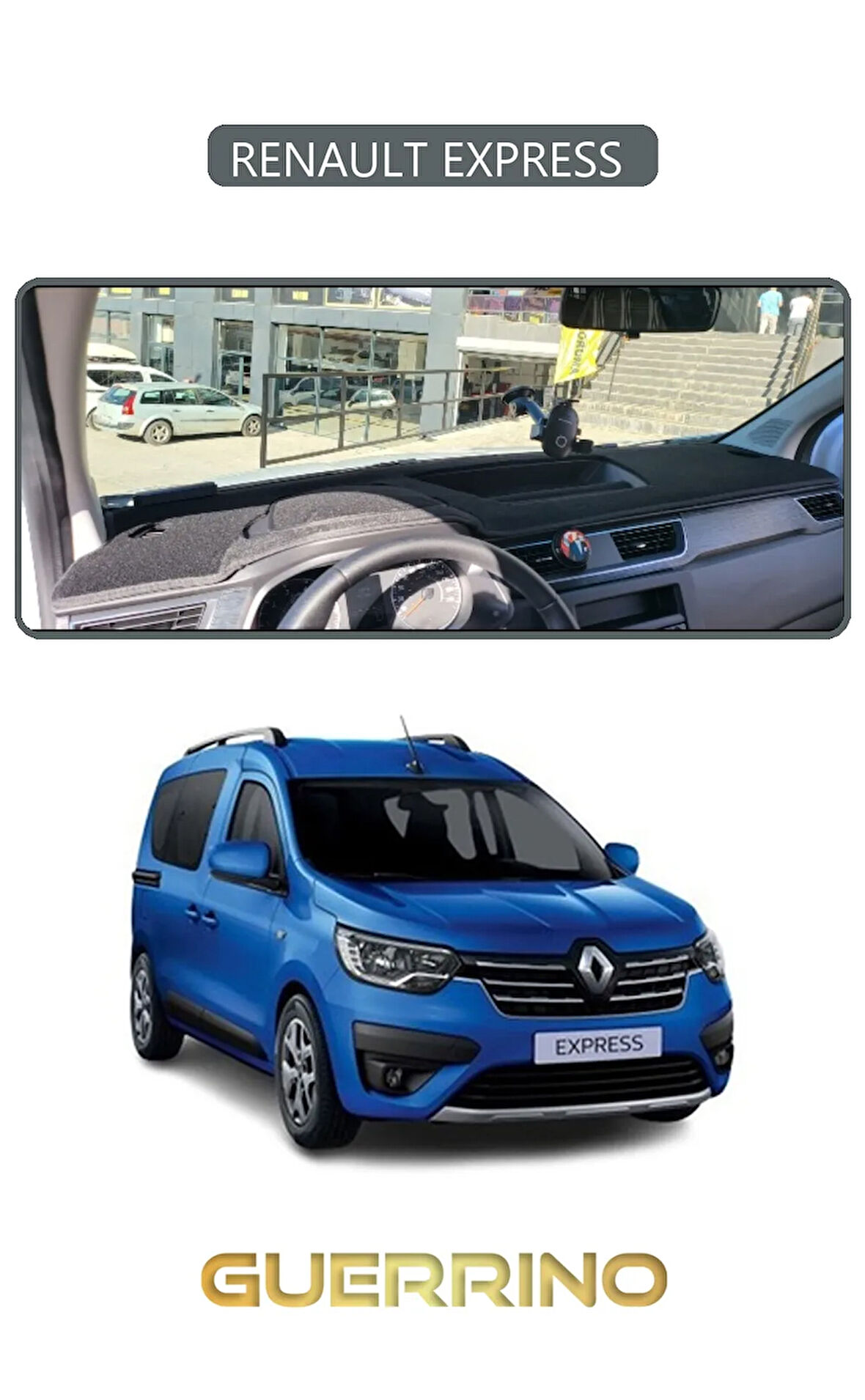 RENAULT EXPRESS TORPİDO KORUMA HALISI GRİ KENAR