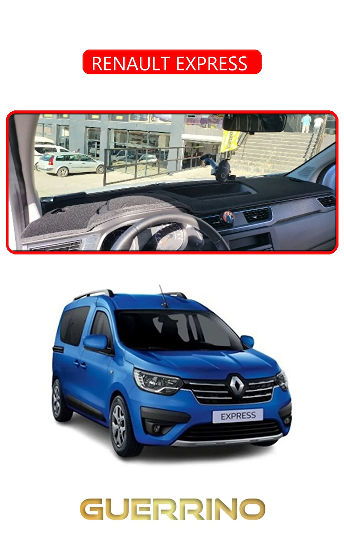 RENAULT EXPRESS TORPİDO KORUMA HALISI KIRMIZI KENAR