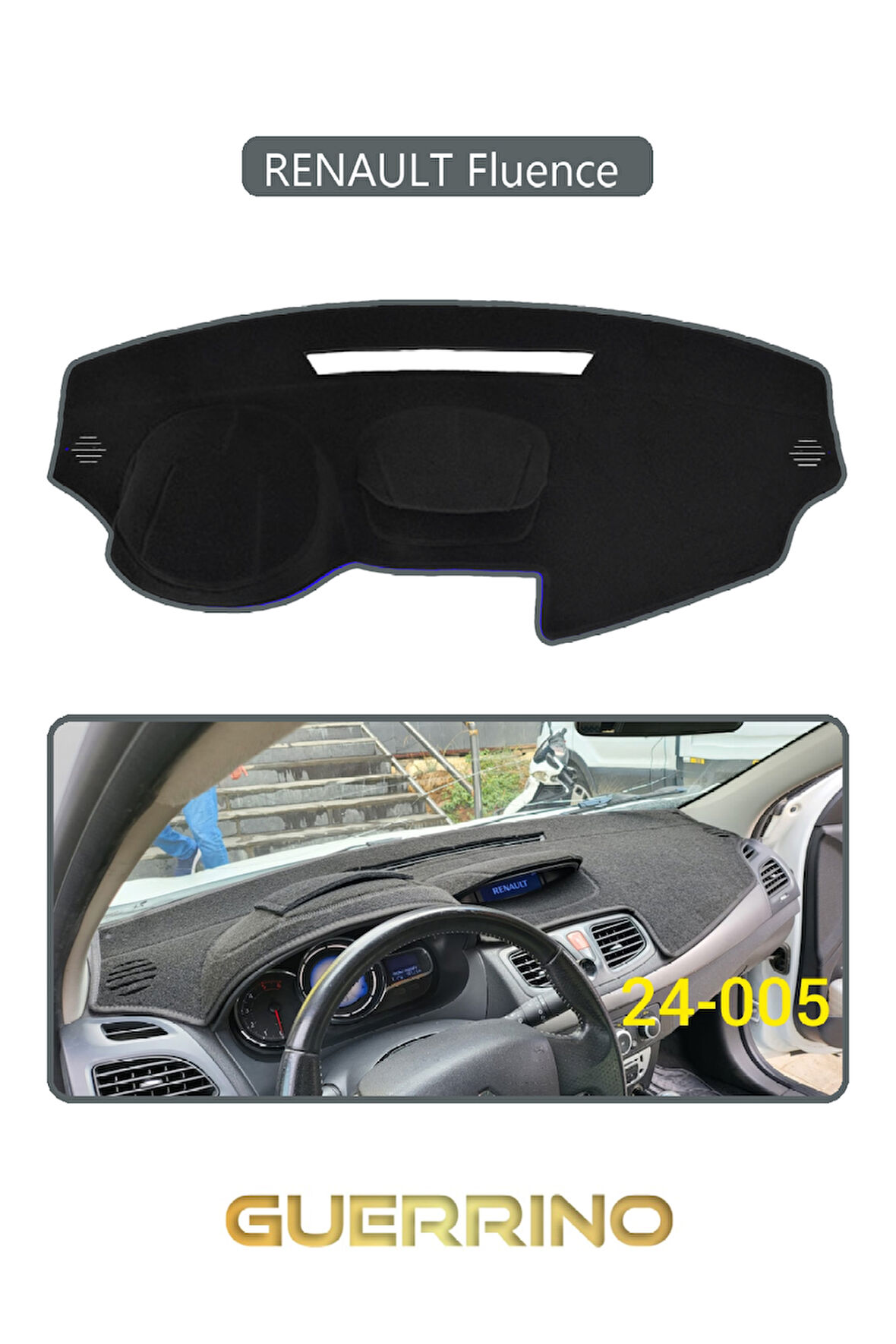 RENAULT Fluence TORPİDO KORUMA HALISI GRİ KENAR