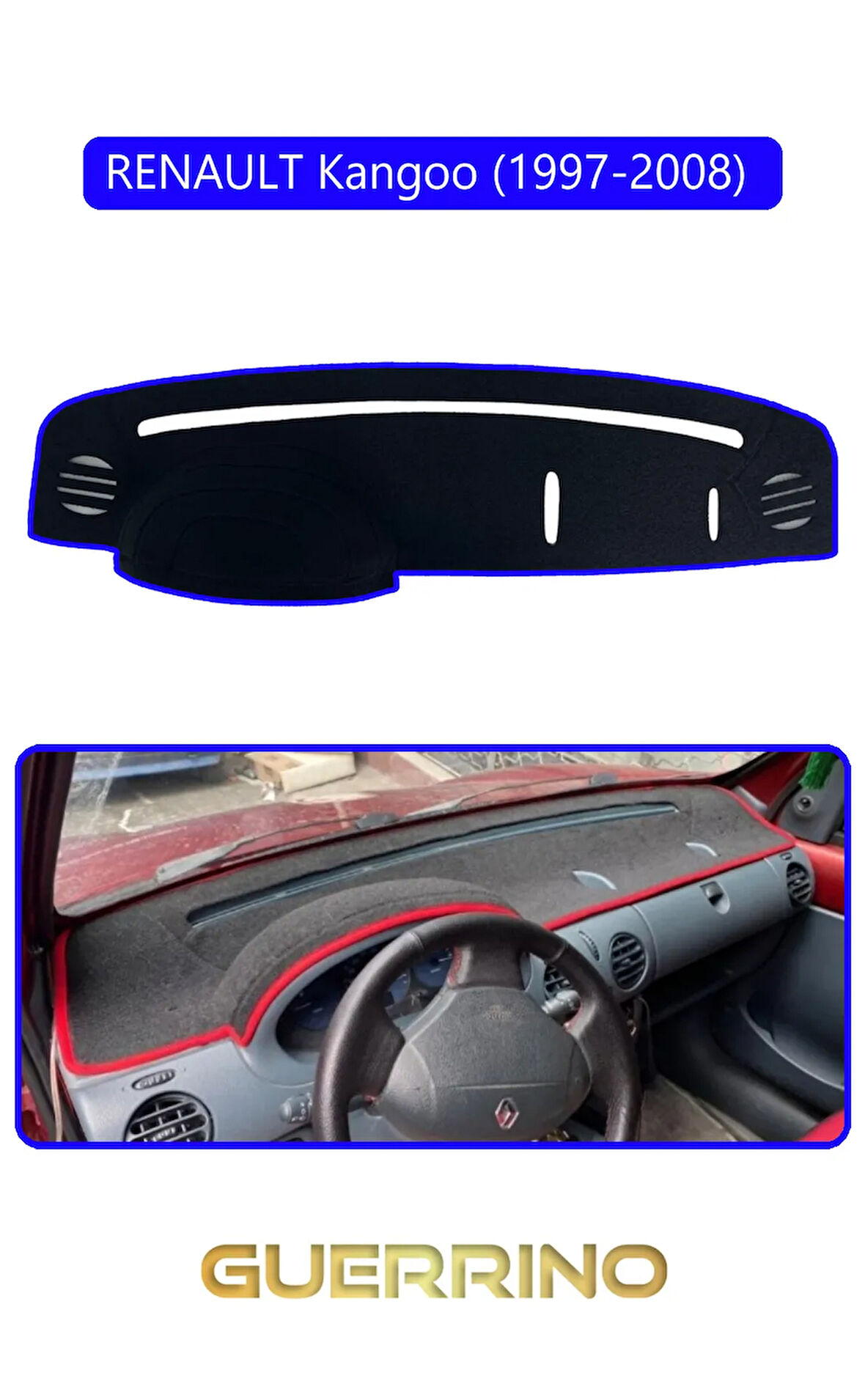 RENAULT Kangoo (1997-2008) TORPİDO KORUMA HALISI MAVİ KENAR