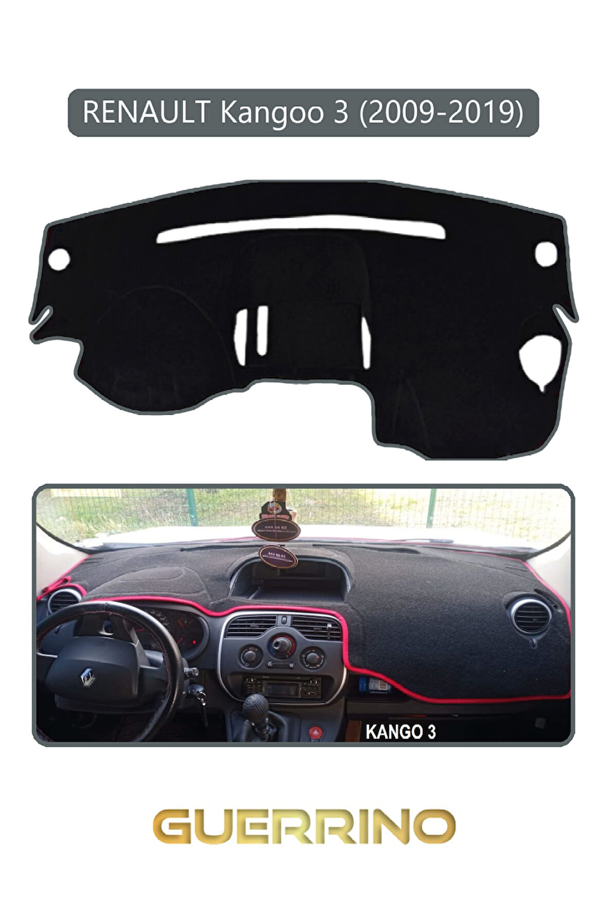 RENAULT Kangoo 3 (2007–now)TORPİDO KORUMA HALISI GRİ KENAR