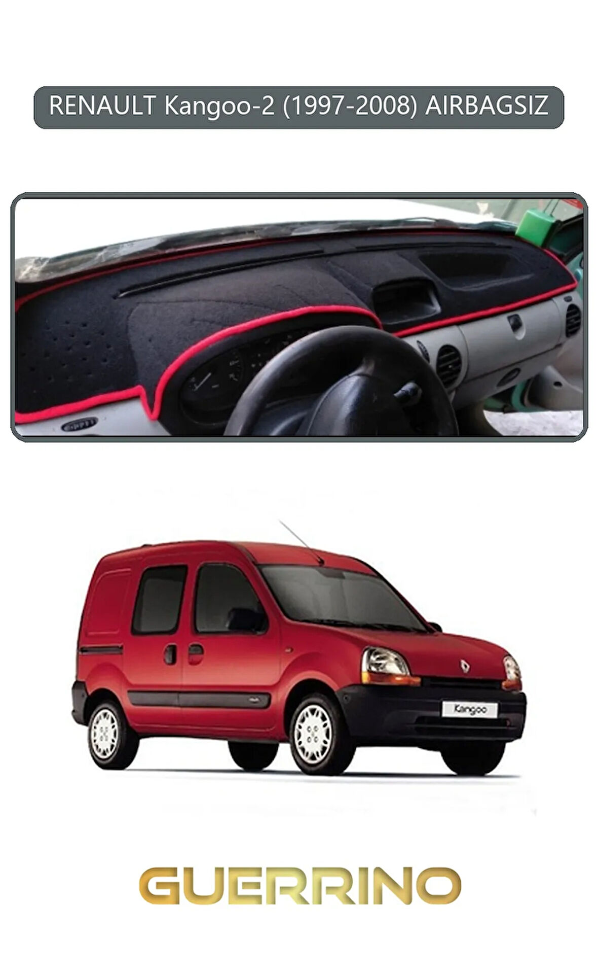 RENAULT Kangoo-2 (1997-2008) AIRBAGSIZTORPİDO KORUMA HALISI GRİ KENAR