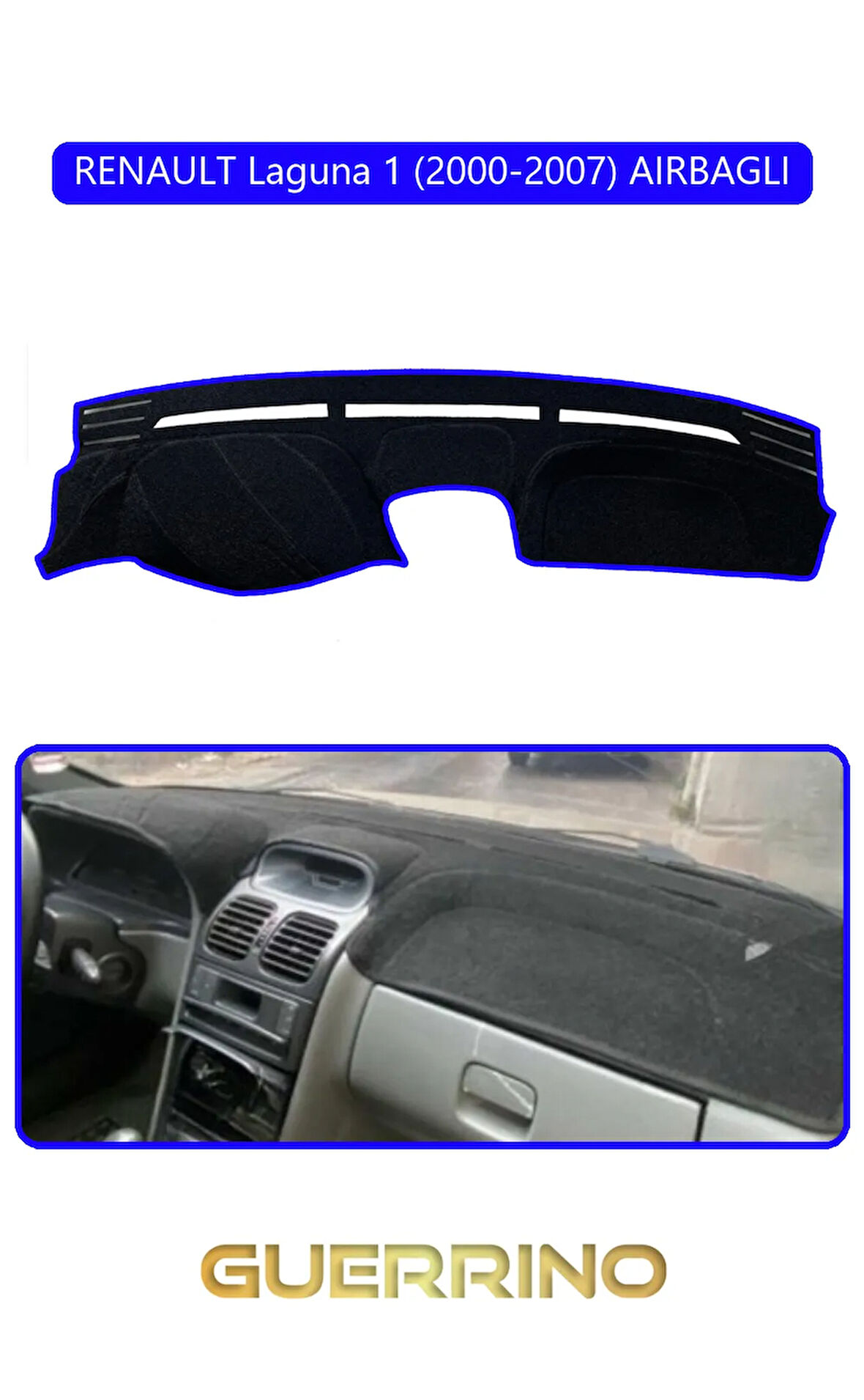 RENAULT Laguna 1 (2000-2007) AIRBAGLITORPİDO KORUMA HALISI MAVİ KENAR