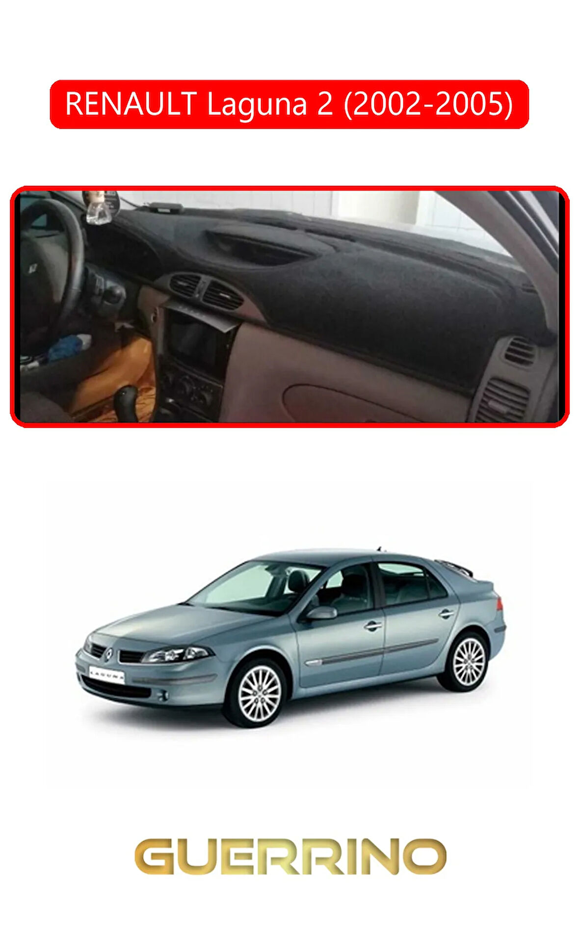 RENAULT Laguna 2 (2002-2005)TORPİDO KORUMA HALISI KIRMIZI KENAR