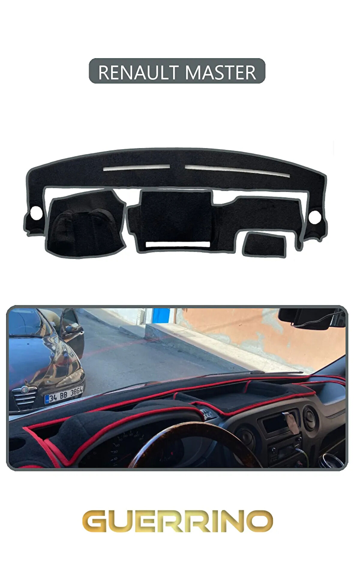 RENAULT MASTERTORPİDO KORUMA HALISI GRİ KENAR