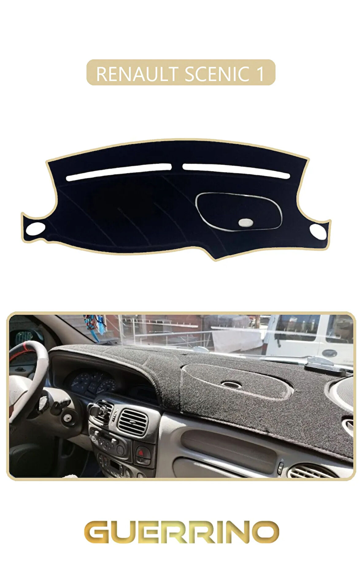 RENAULT SCENIC 1TORPİDO KORUMA HALISI BEJ KENAR