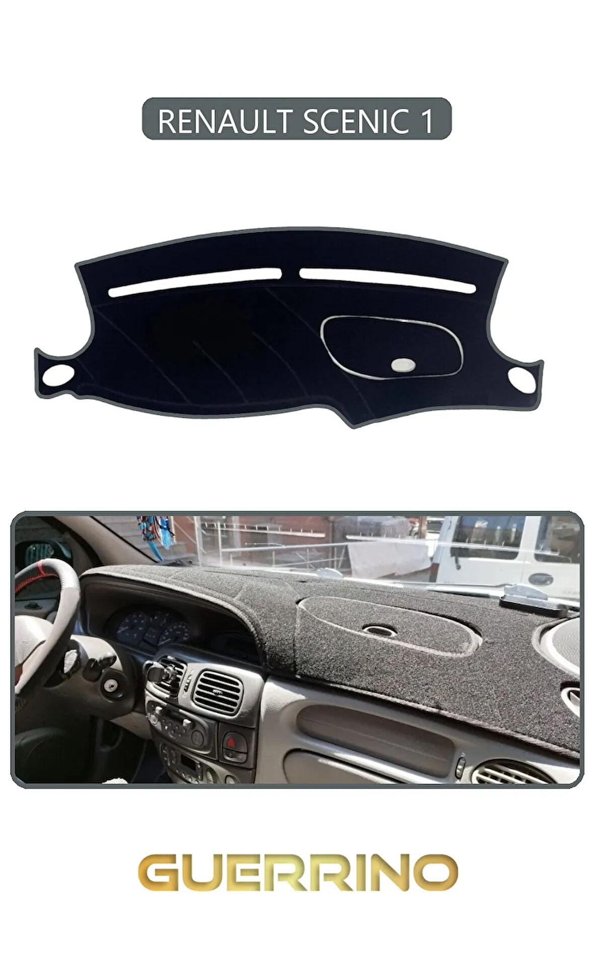 RENAULT SCENIC 1TORPİDO KORUMA HALISI GRİ KENAR