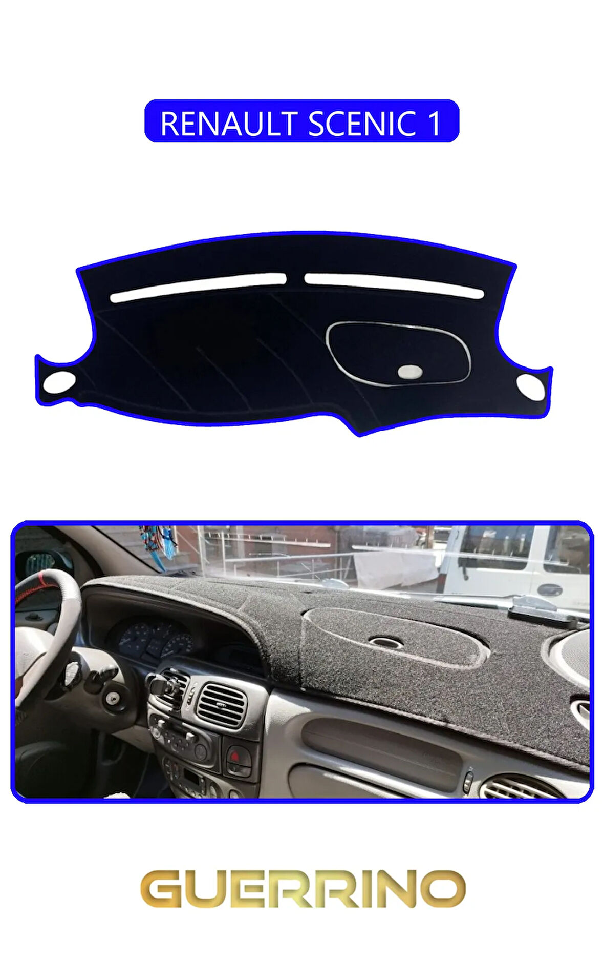 RENAULT SCENIC 1TORPİDO KORUMA HALISI MAVİ KENAR