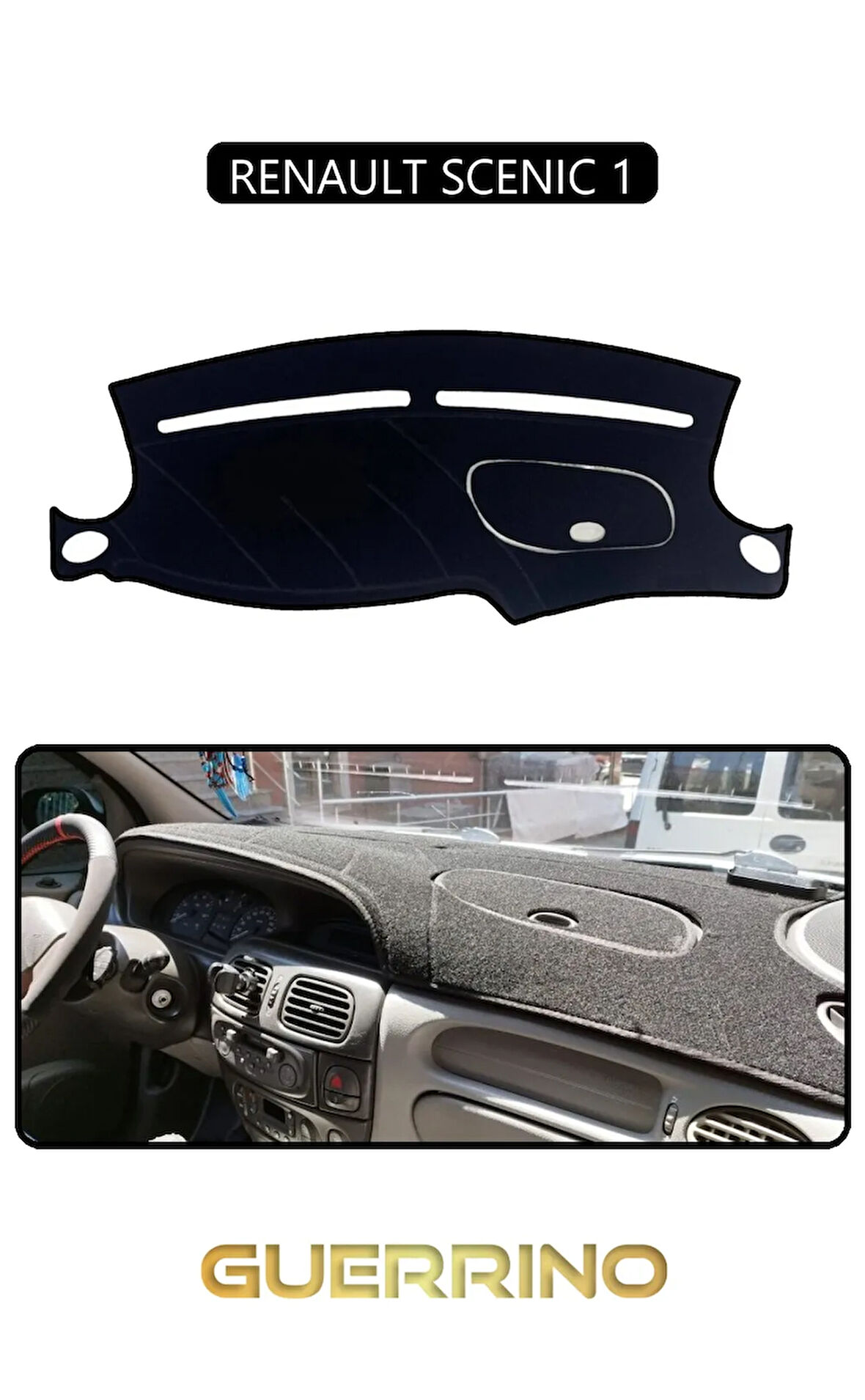 RENAULT SCENIC 1TORPİDO KORUMA HALISI SİYAH KENAR