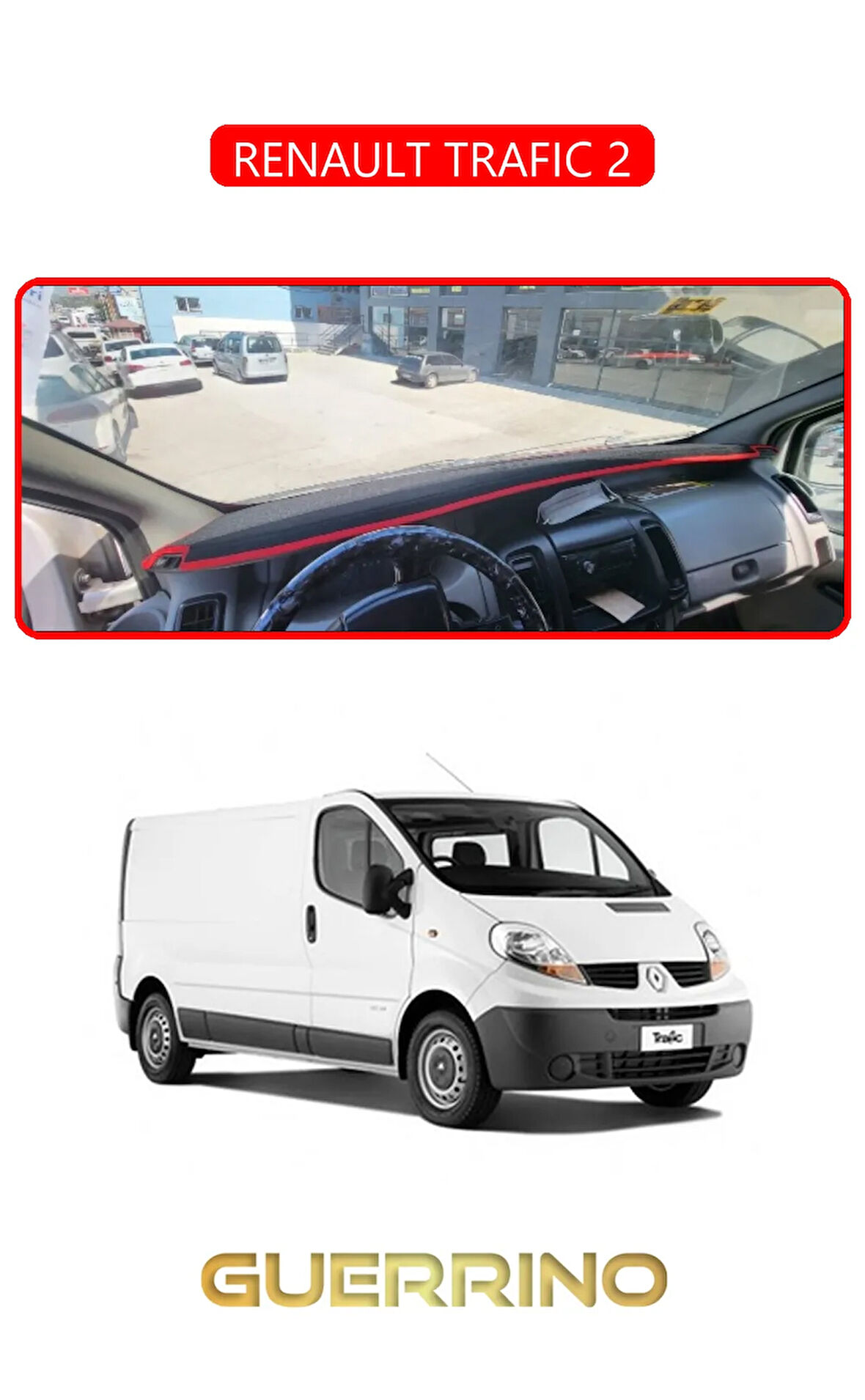 RENAULT TRAFIC 2TORPİDO KORUMA HALISI KIRMIZI KENAR