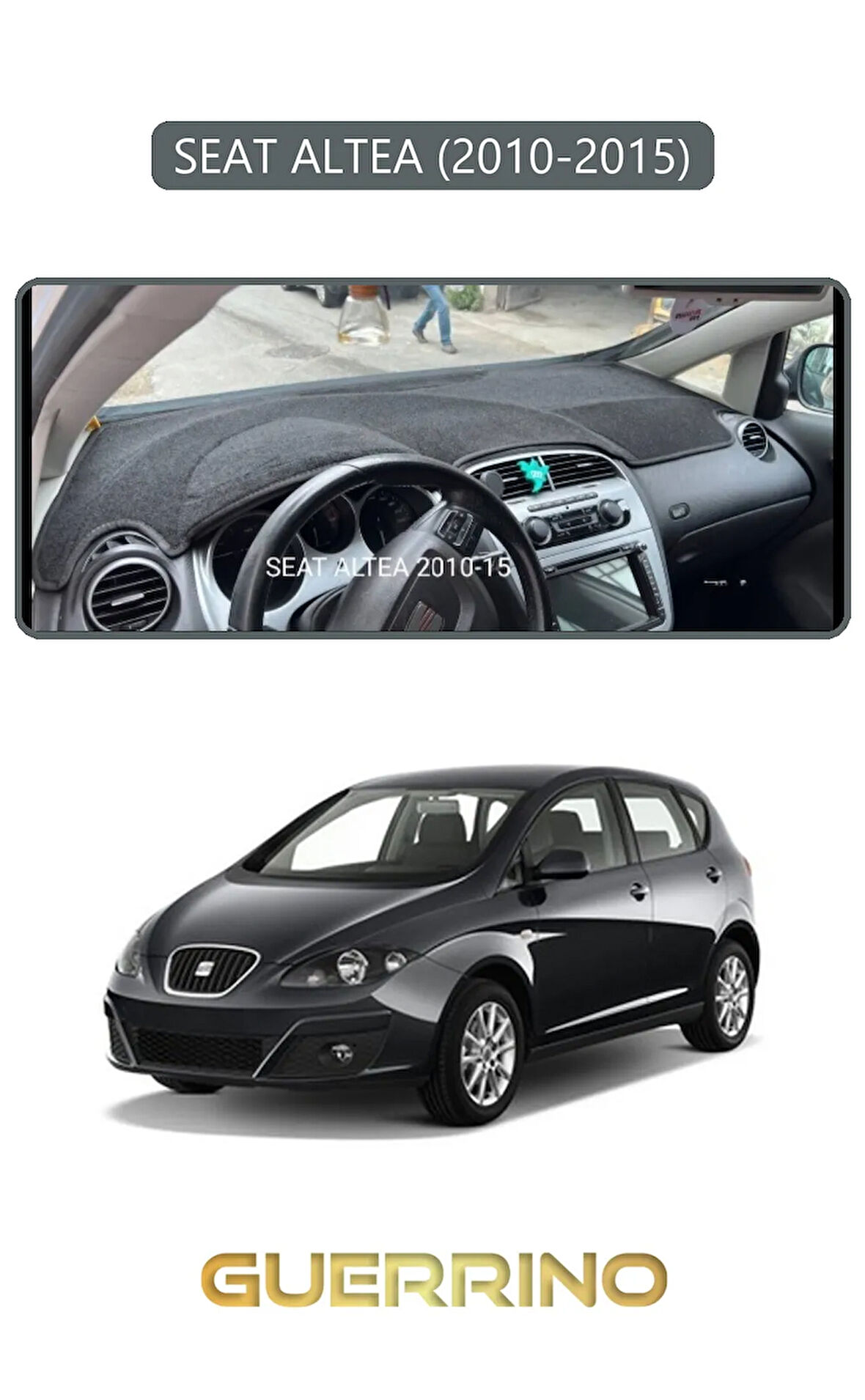 SEAT ALTEA (2010-2015)TORPİDO KORUMA HALISI GRİ KENAR