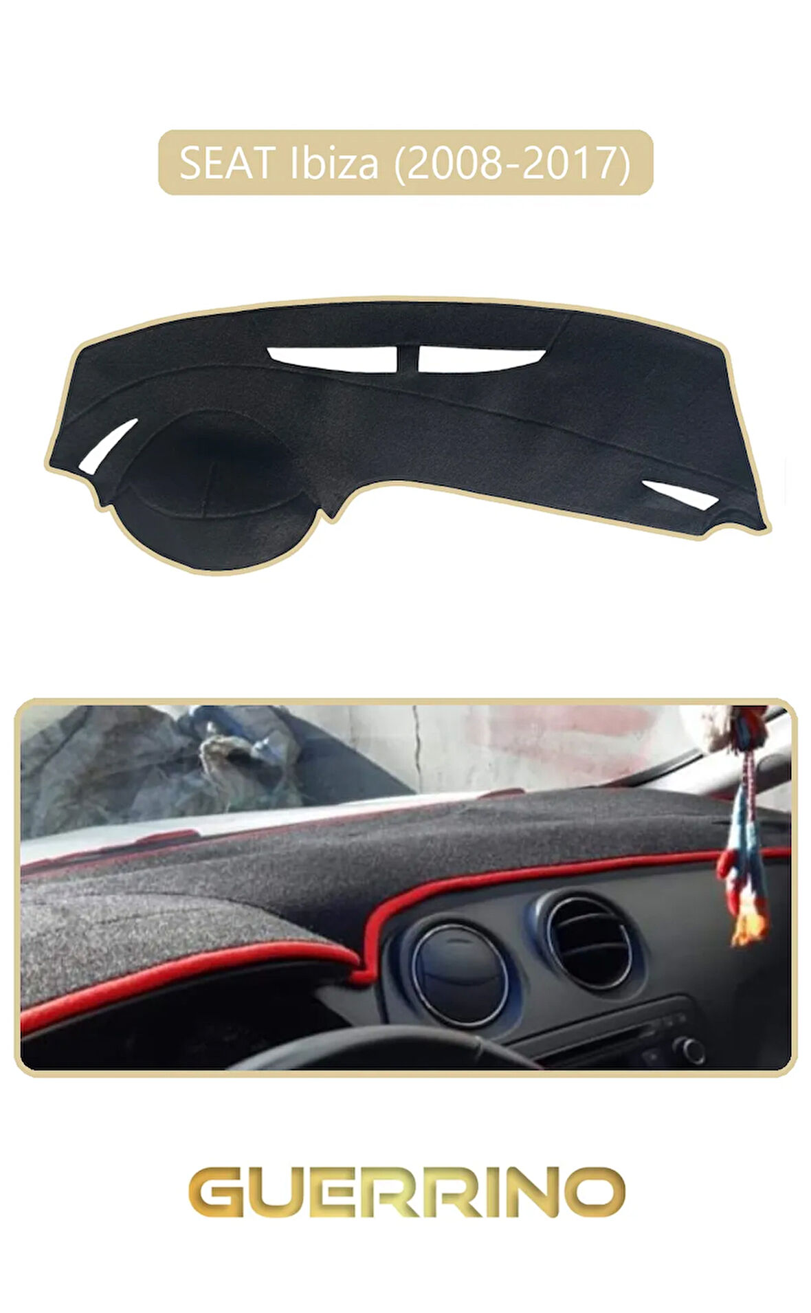 SEAT Ibiza (2008-2017)TORPİDO KORUMA HALISI BEJ KENAR