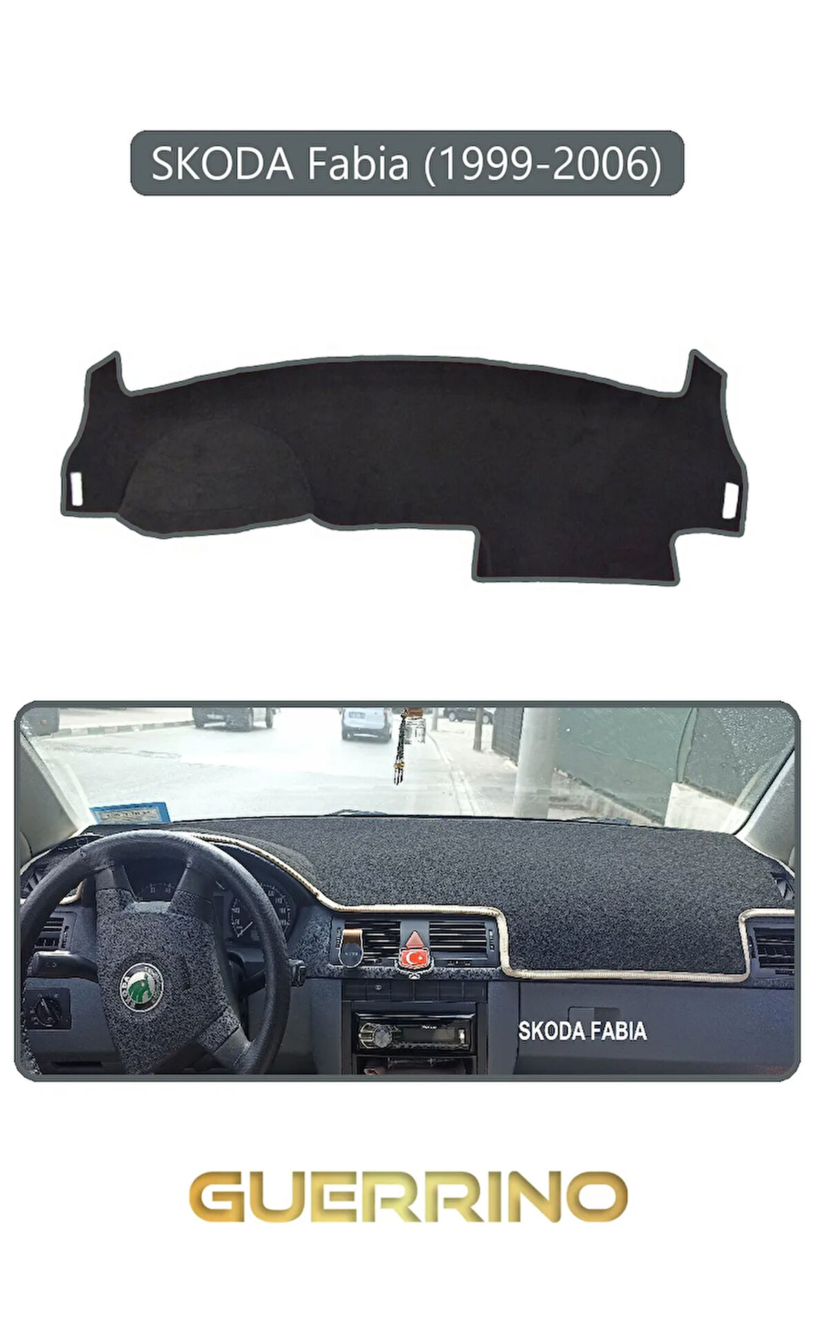 SKODA Fabia (1999-2006)TORPİDO KORUMA HALISI GRİ KENAR