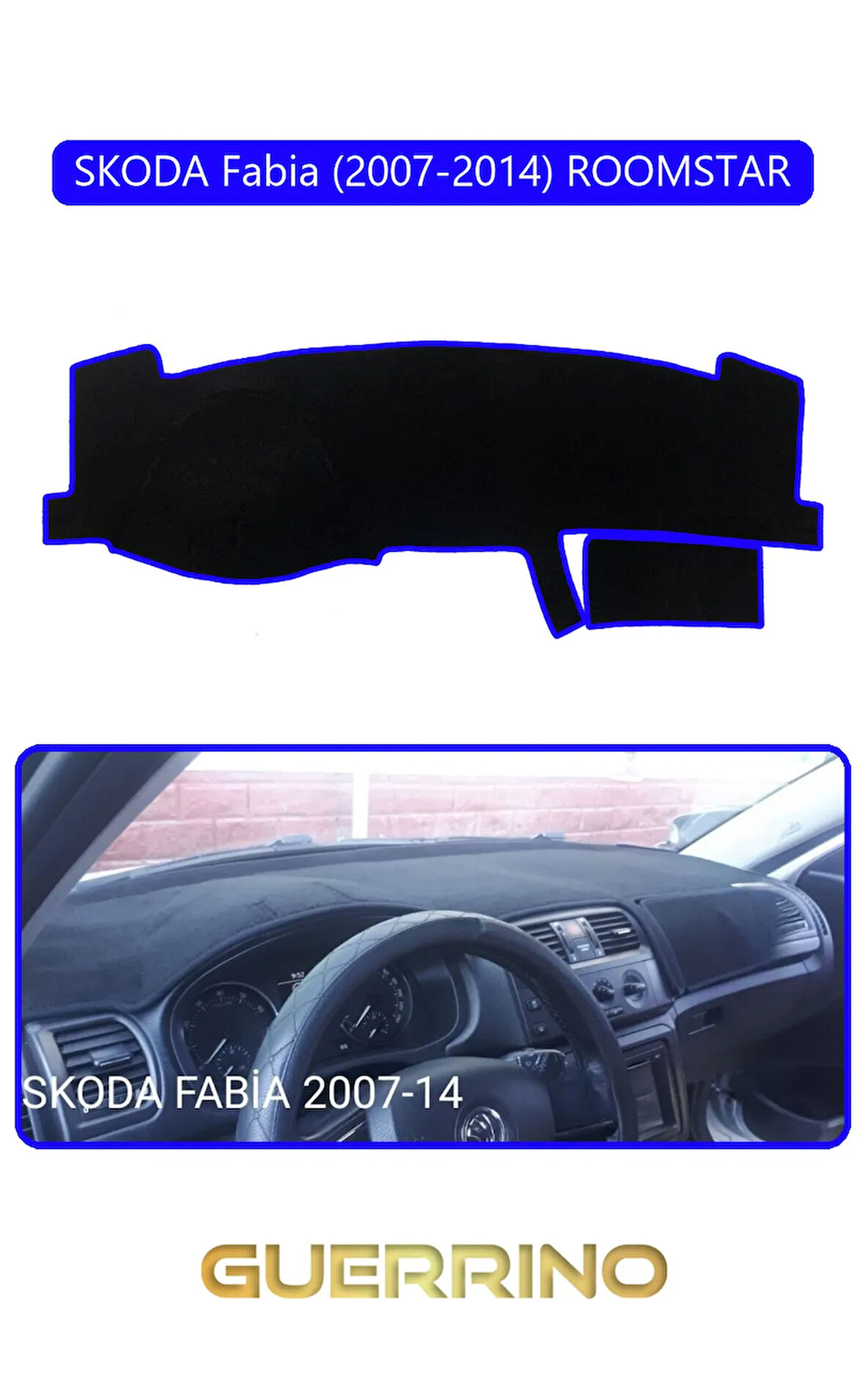 SKODA Fabia (2007-2014) ROOMSTARTORPİDO KORUMA HALISI MAVİ KENAR