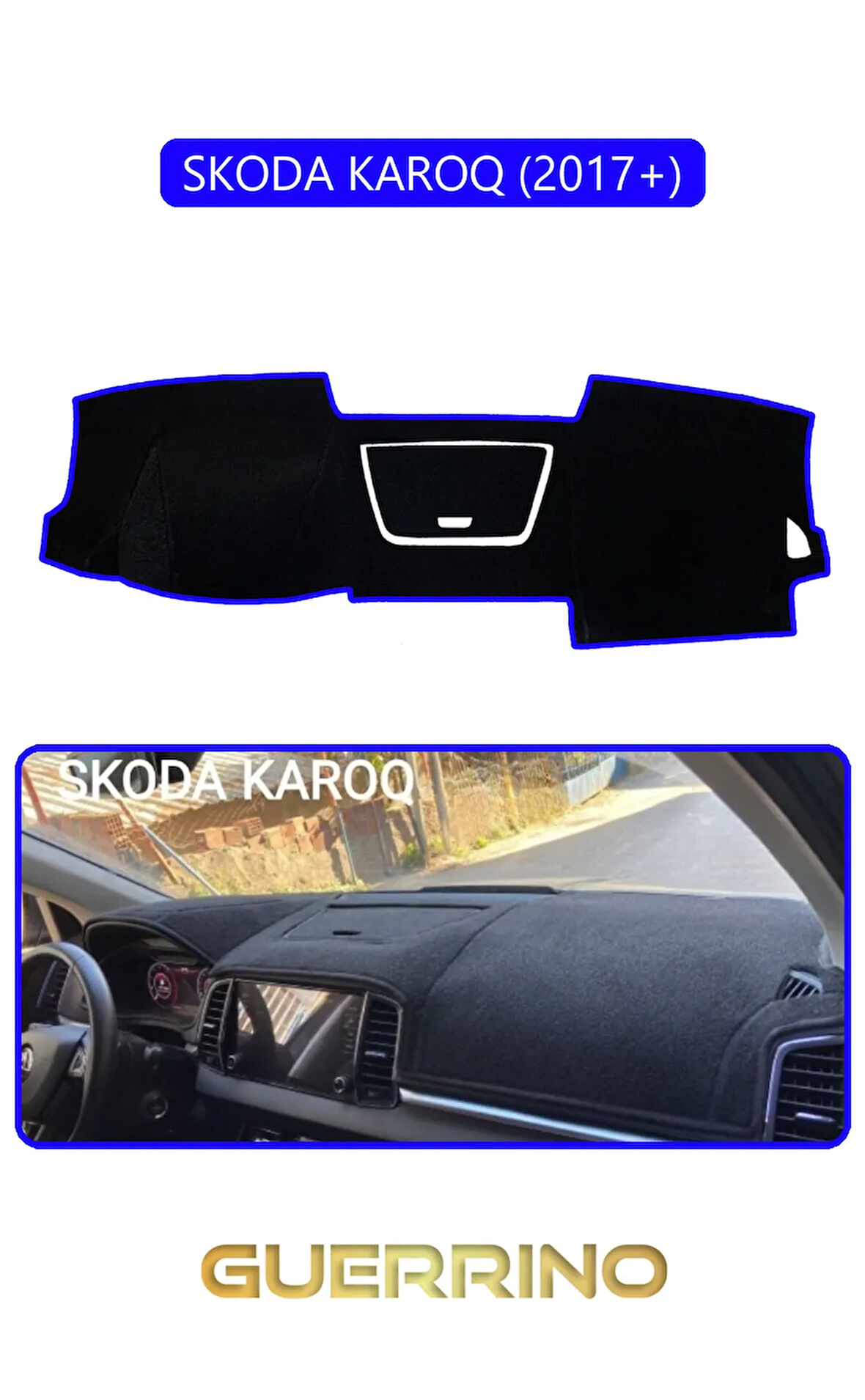 SKODA KAROQ 2017+TORPİDO KORUMA HALISI MAVİ KENAR