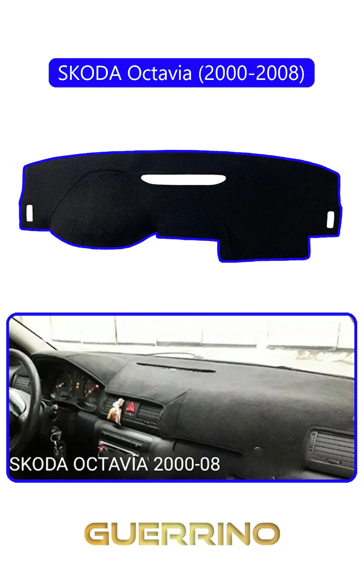 SKODA Octavia (2000-2008)TORPİDO KORUMA HALISI MAVİ KENAR