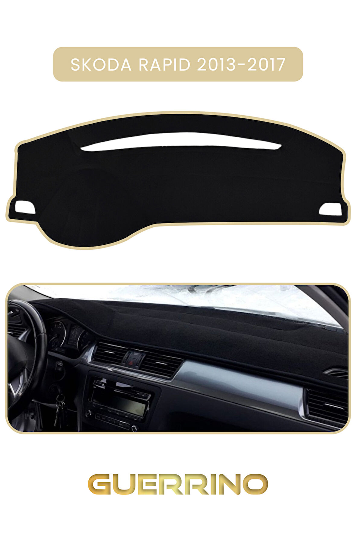 SKODA Rapid (2013-2017) TORPİDO KORUMA HALISI BEJ KENAR