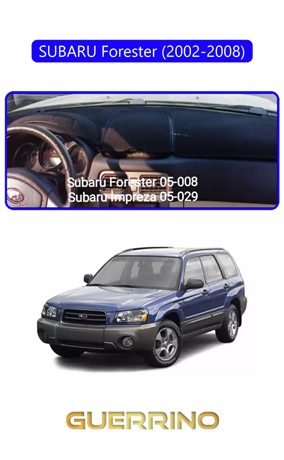 SUBARU Forester (2002-2008)TORPİDO KORUMA HALISI MAVİ KENAR
