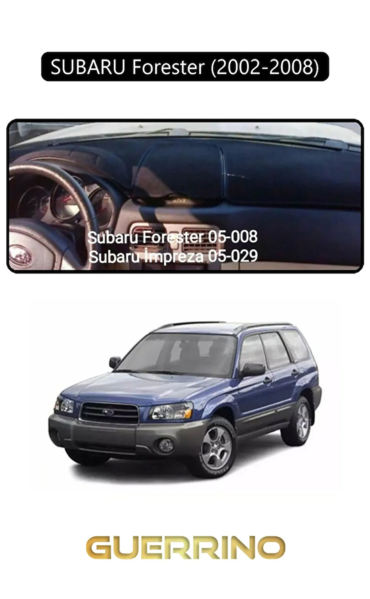 SUBARU Forester (2002-2008)TORPİDO KORUMA HALISI SİYAH KENAR