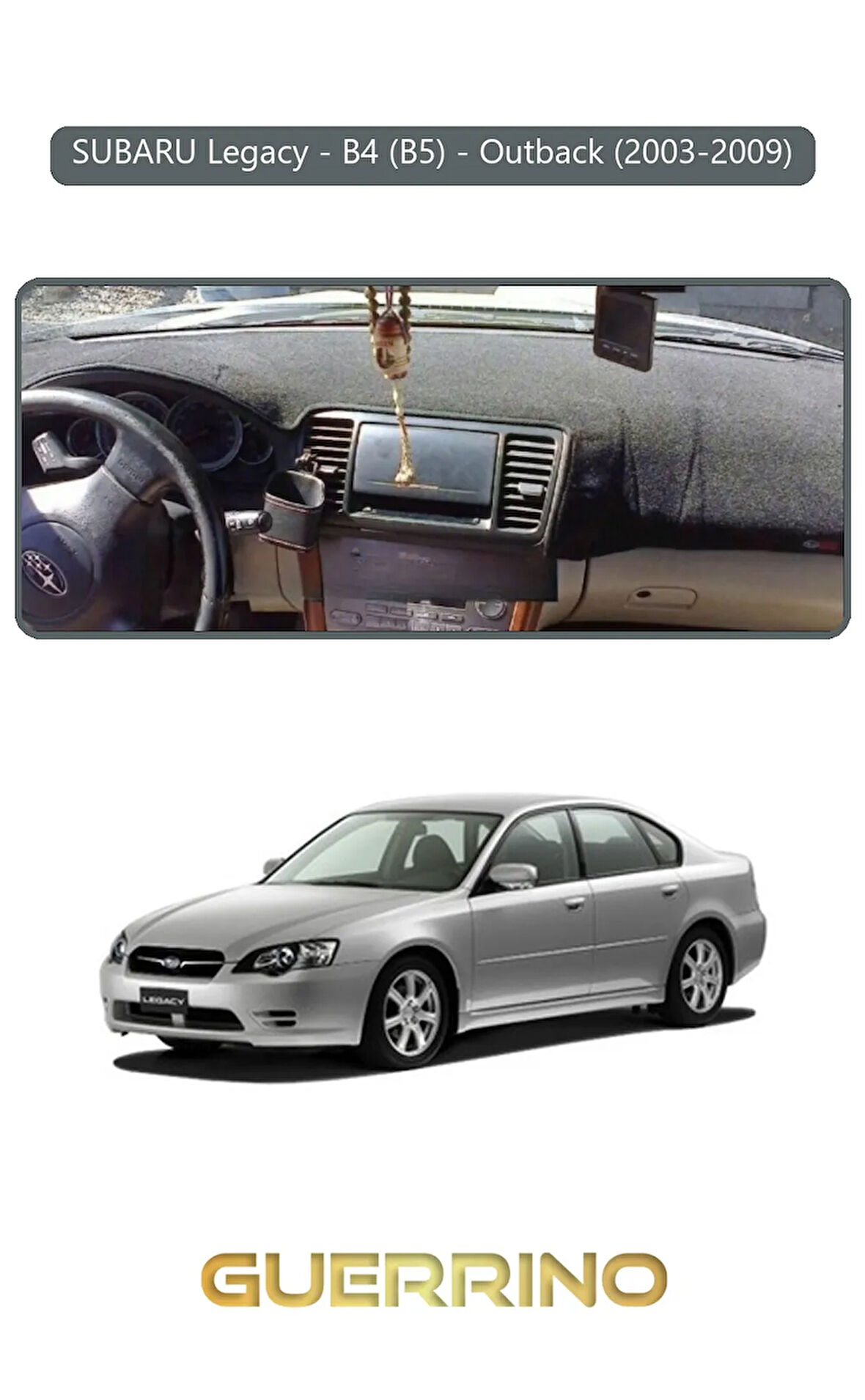 SUBARU Legacy / B4 (B5) / Outback (2003-2009)TORPİDO KORUMA HALISI GRİ KENAR
