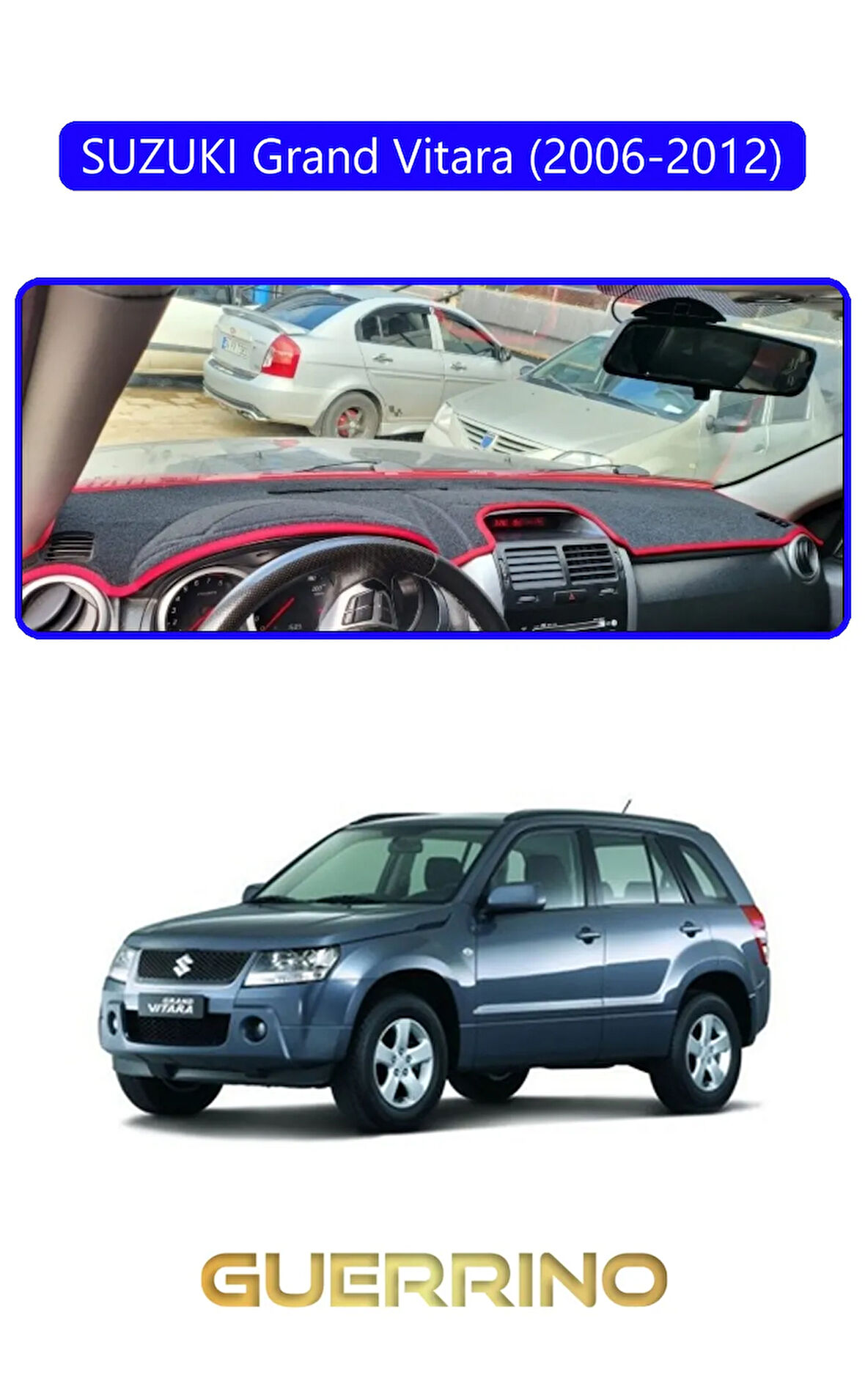 SUZUKI Grand Vitara (2006-2012) TORPİDO KORUMA HALISI MAVİ KENAR