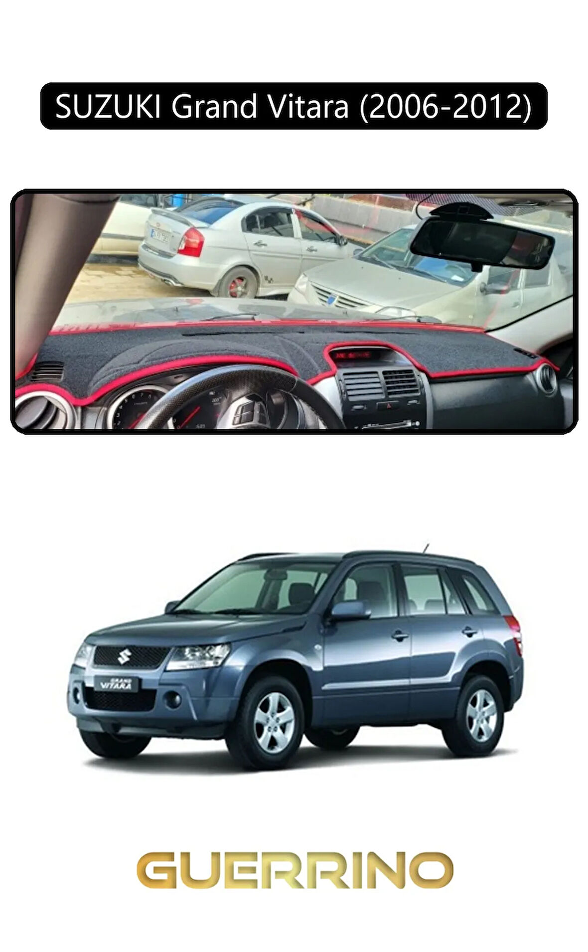 SUZUKI Grand Vitara (2006-2012) TORPİDO KORUMA HALISI SİYAH KENAR