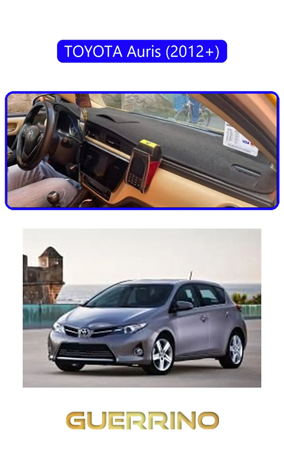 TOYOTA Auris (2012-2013)TORPİDO KORUMA HALISI MAVİ KENAR