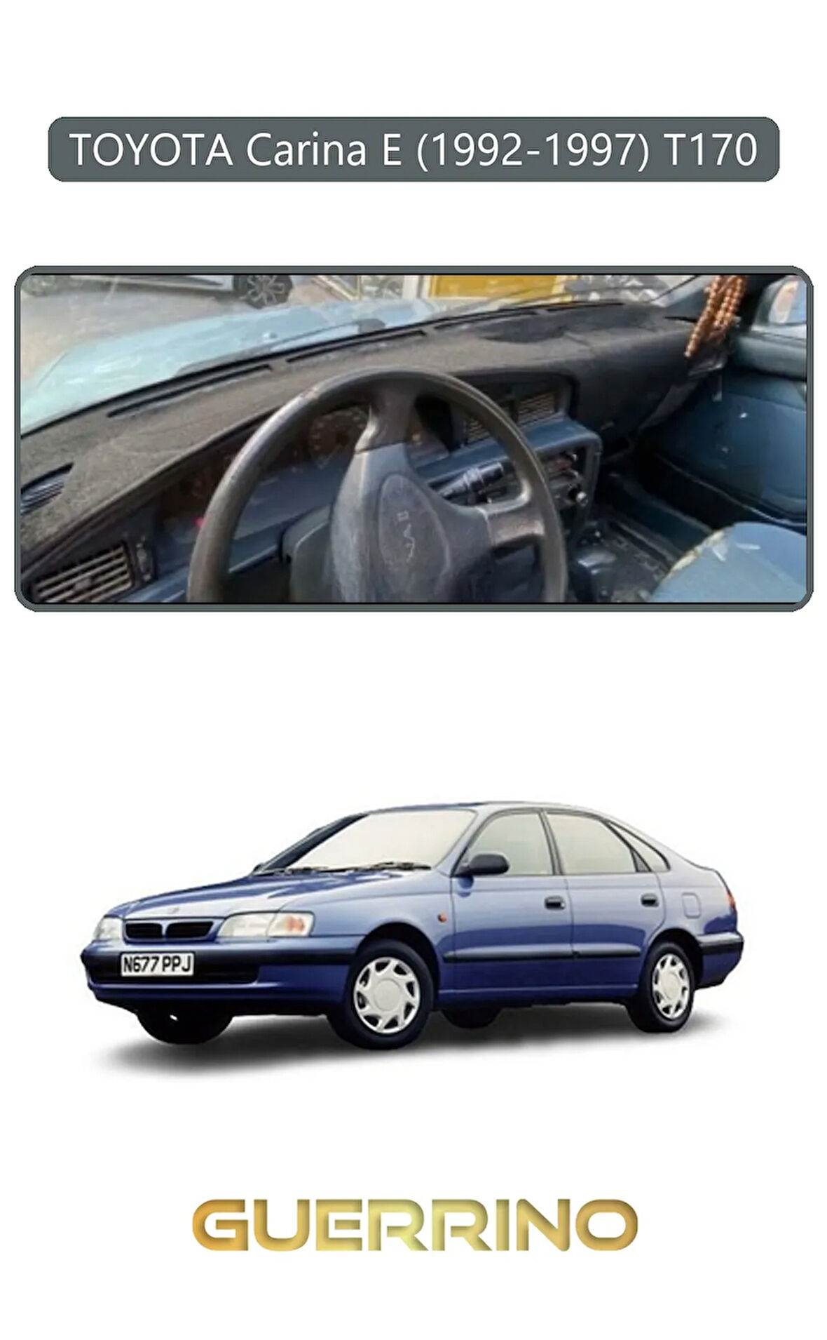 TOYOTA Carina E (1992-1997) T170TORPİDO KORUMA HALISI GRİ KENAR