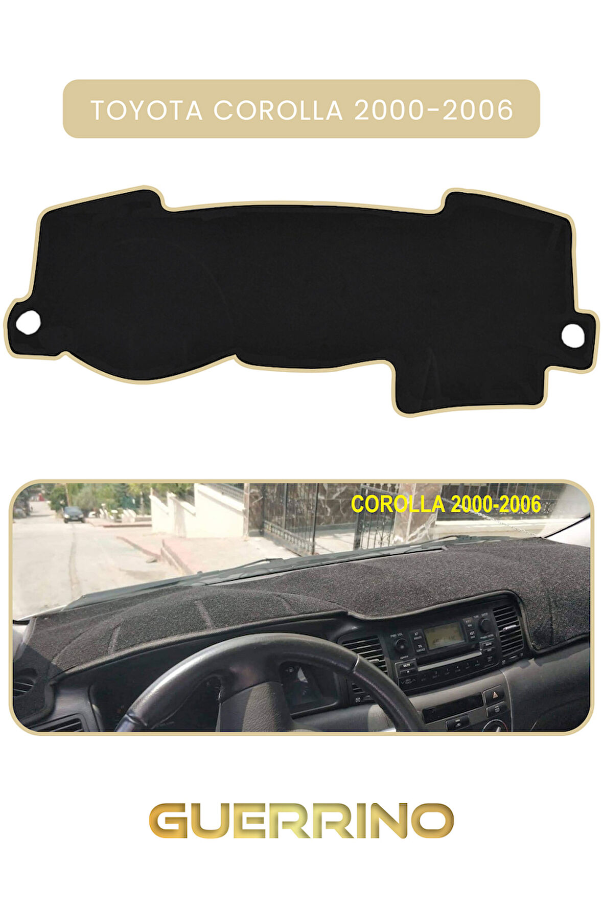 TOYOTA Corolla (2000-2006)TORPİDO KORUMA HALISI BEJ KENAR