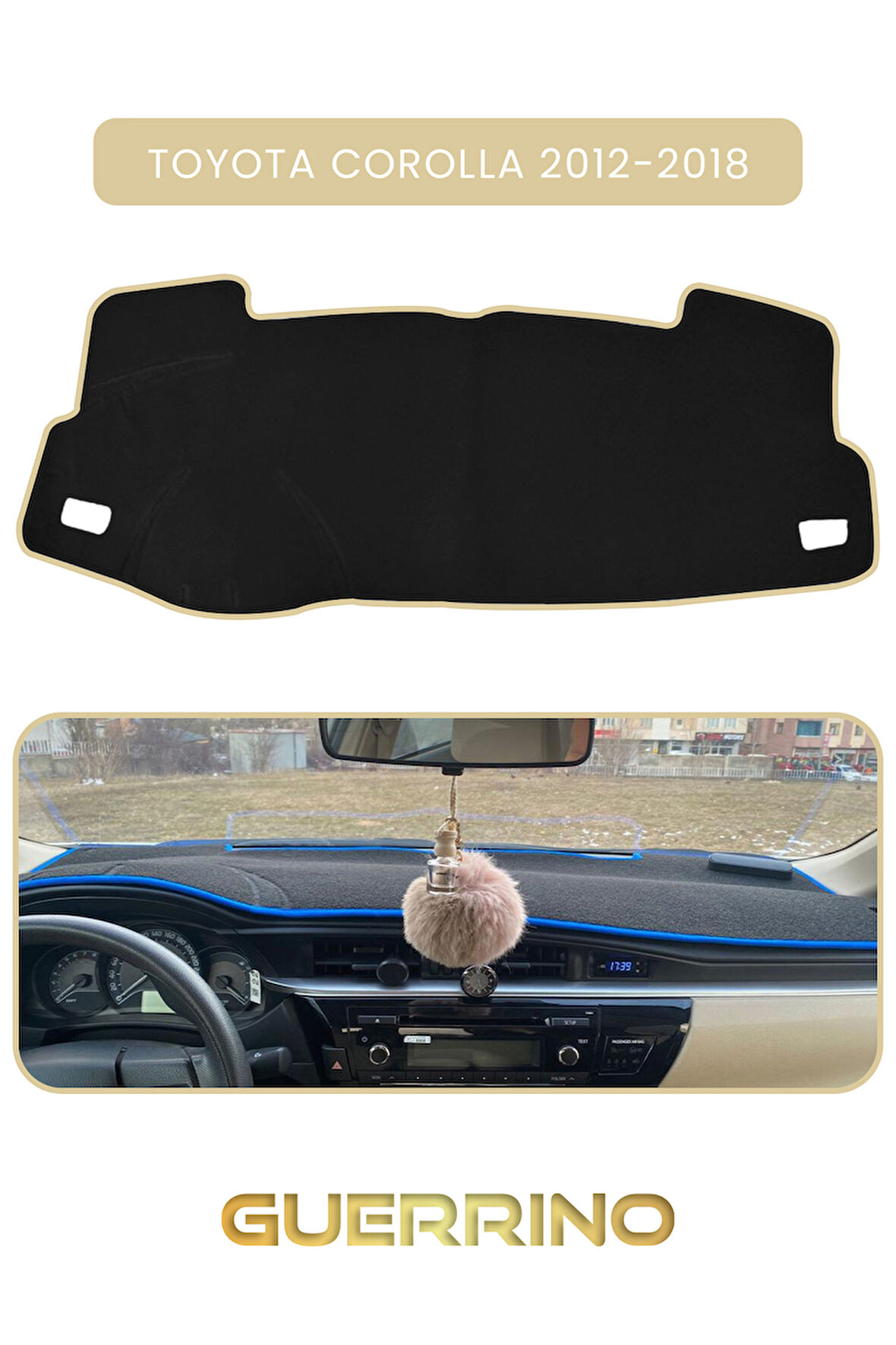 TOYOTA Corolla (2012-2018)TORPİDO KORUMA HALISI BEJ KENAR