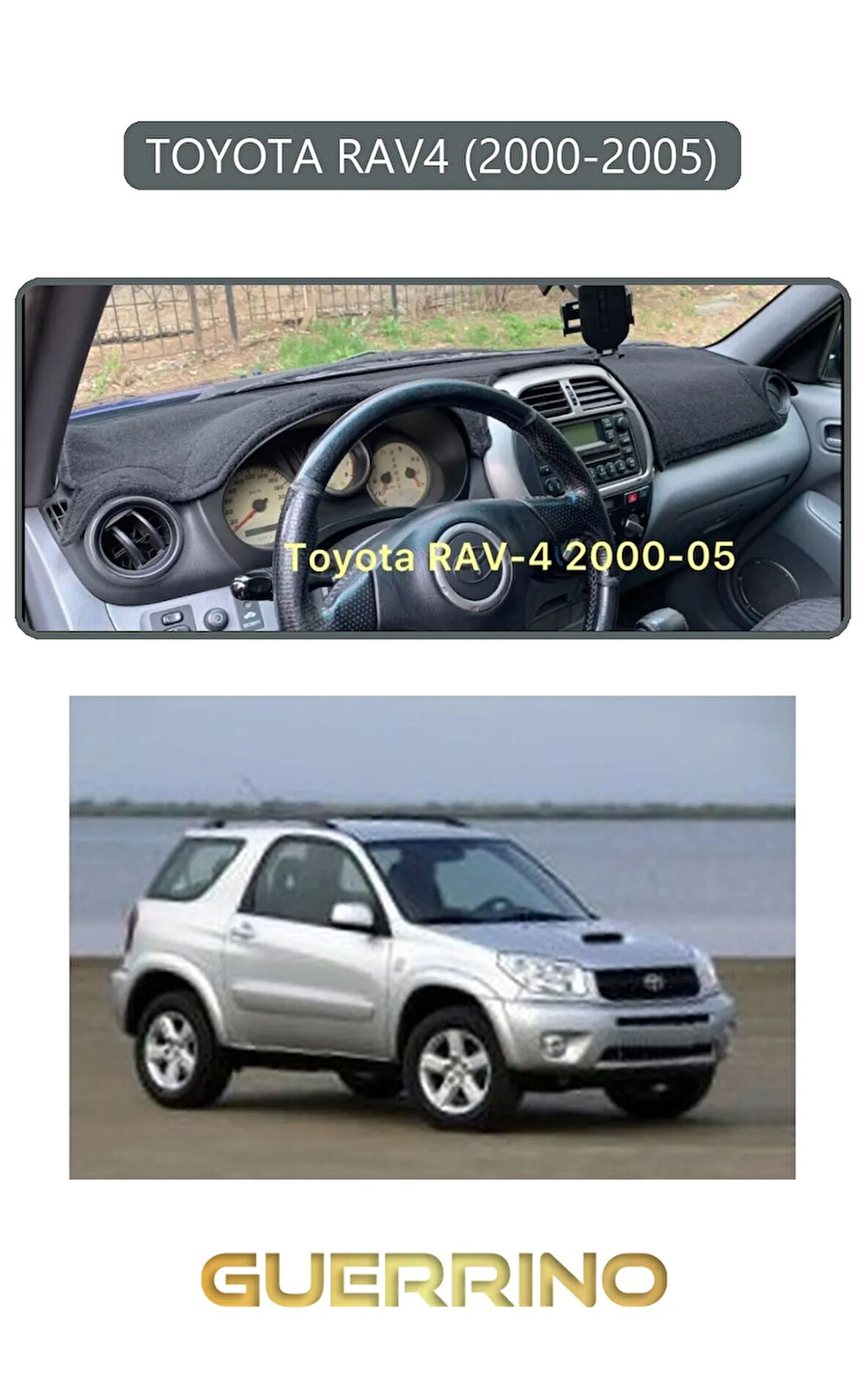 TOYOTA RAV4 (2000-2005)TORPİDO KORUMA HALISI GRİ KENAR