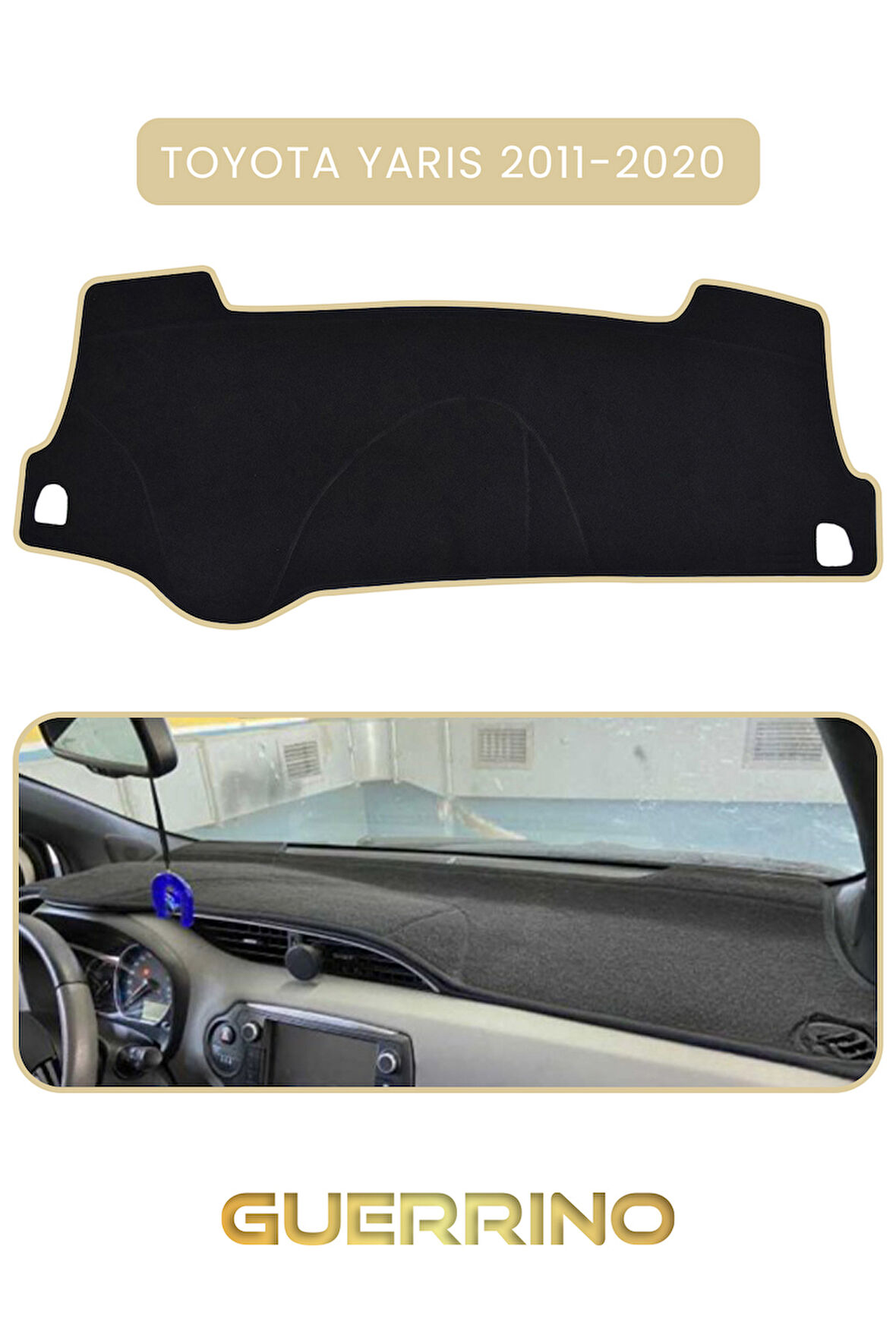 TOYOTA Yaris (2011-2020) TORPİDO KORUMA HALISI BEJ KENAR