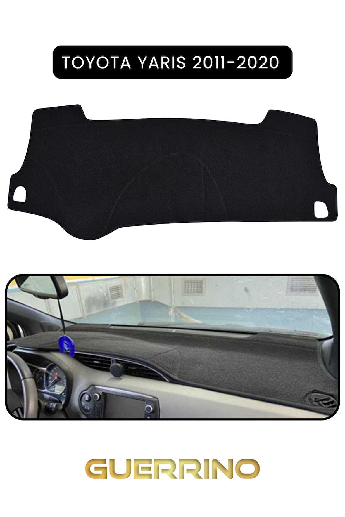 TOYOTA Yaris (2011-2020) TORPİDO KORUMA HALISI SİYAH KENAR