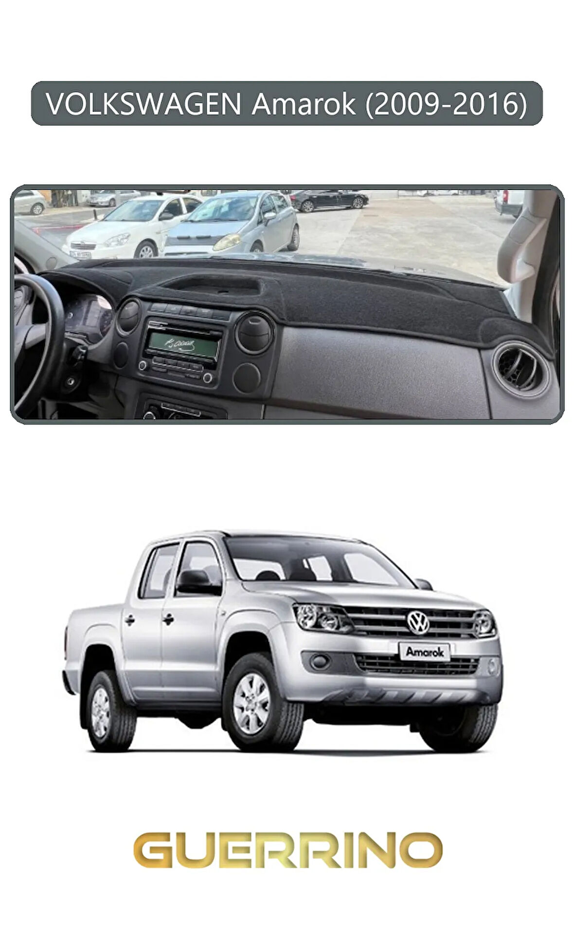 VOLKSWAGEN Amarok (2009-2016)TORPİDO KORUMA HALISI GRİ KENAR