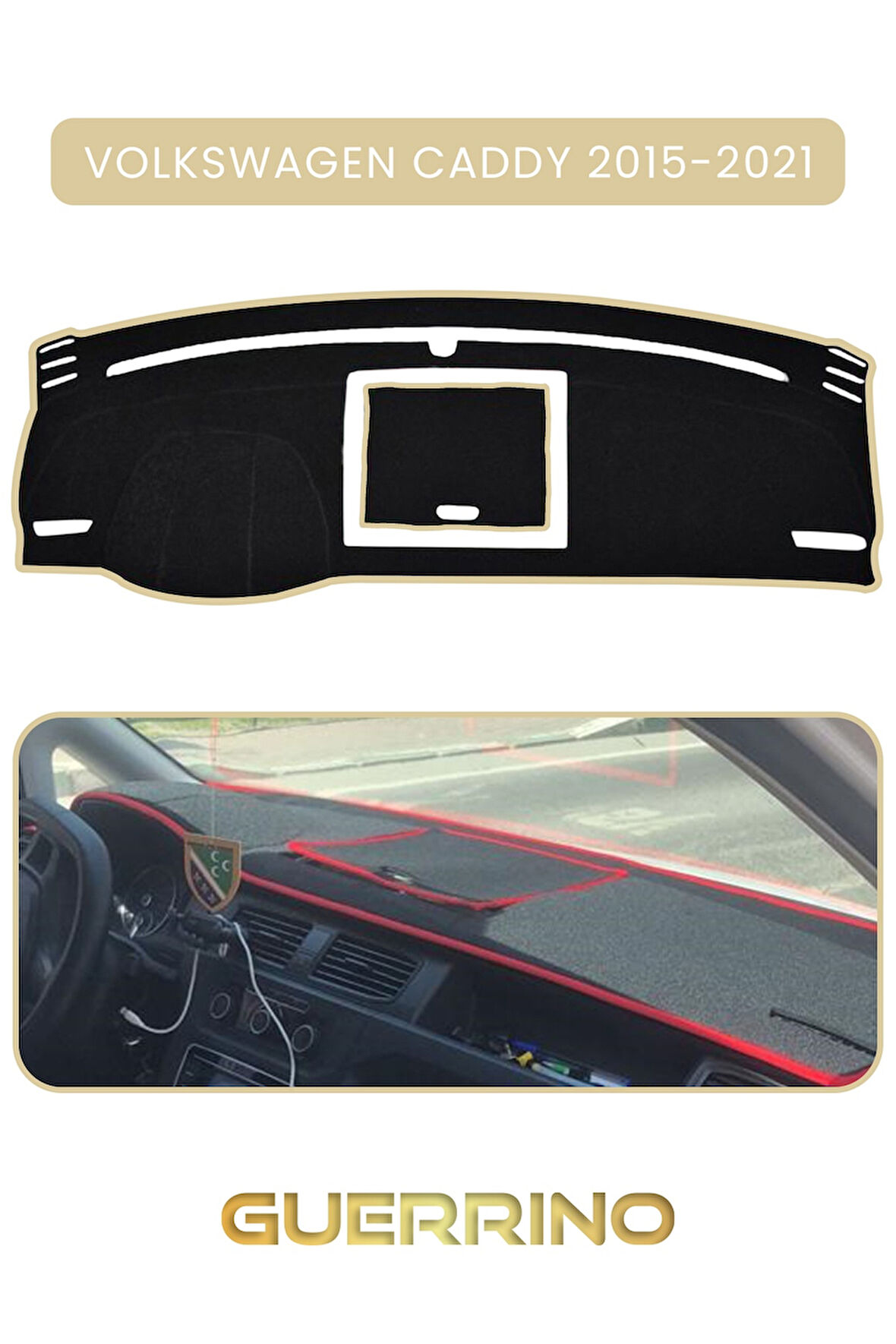 VOLKSWAGEN Caddy (2015-2021)TORPİDO KORUMA HALISI BEJ KENAR