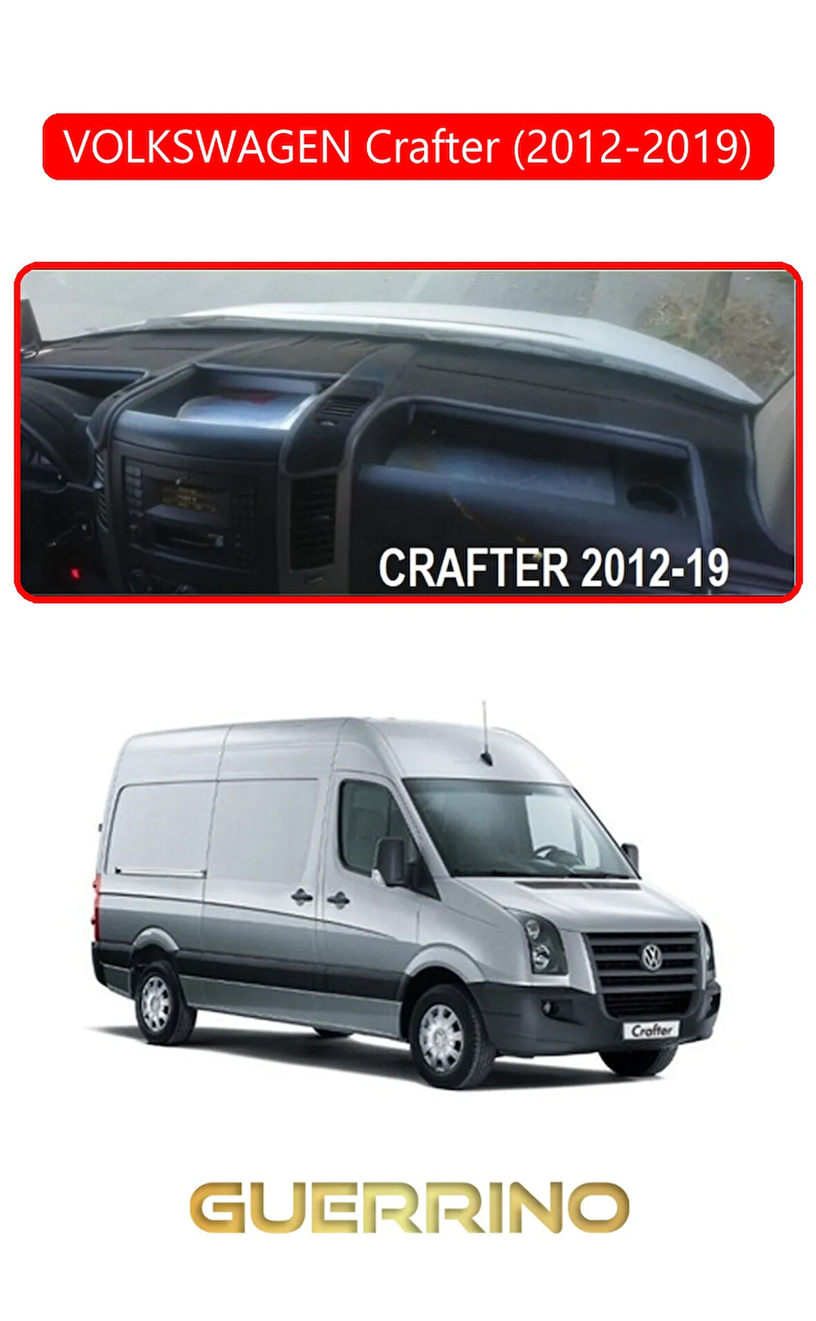 VOLKSWAGEN Crafter (2012-2019)TORPİDO KORUMA HALISI KIRMIZI KENAR