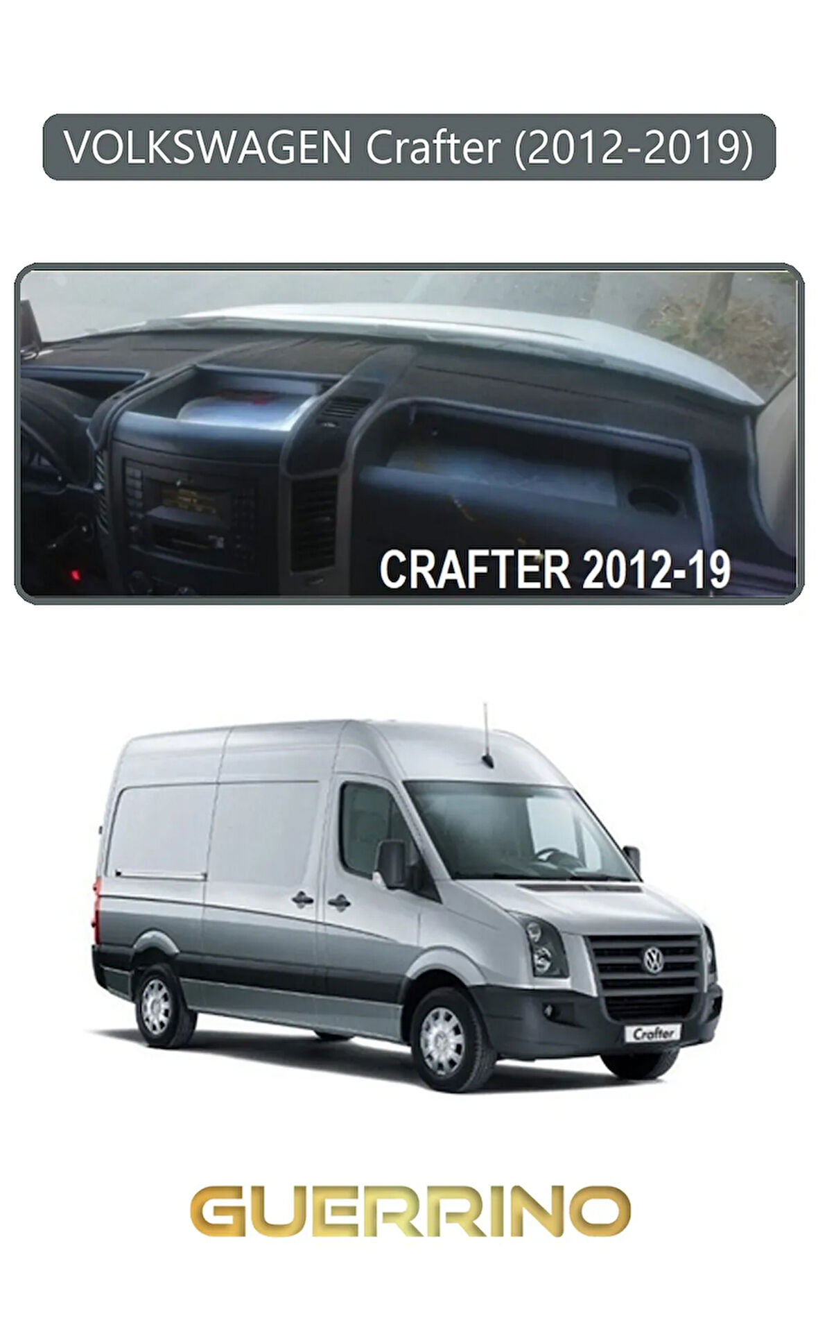 VOLKSWAGEN Crafter (2019+)TORPİDO KORUMA HALISI GRİ KENAR