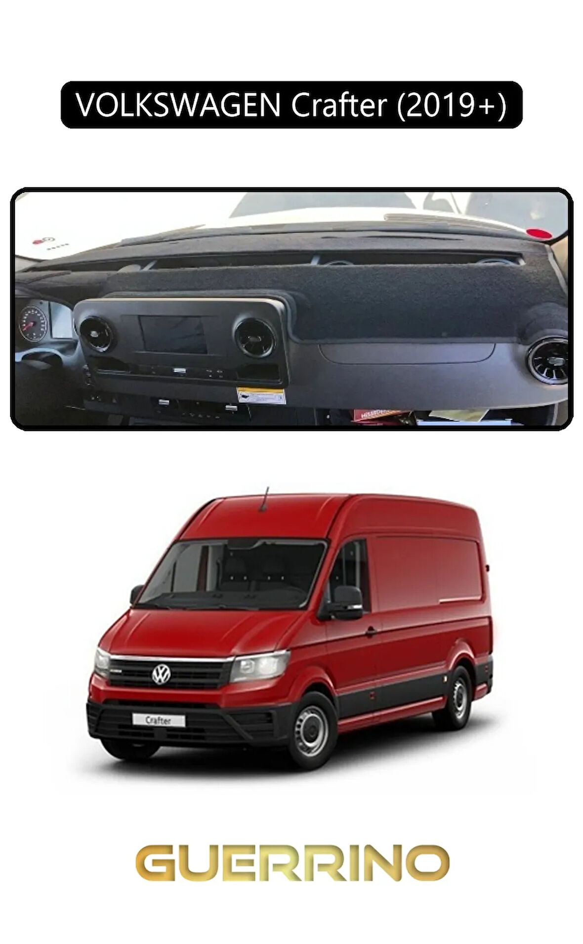 VOLKSWAGEN Crafter (2019+)TORPİDO KORUMA HALISI SİYAH KENAR