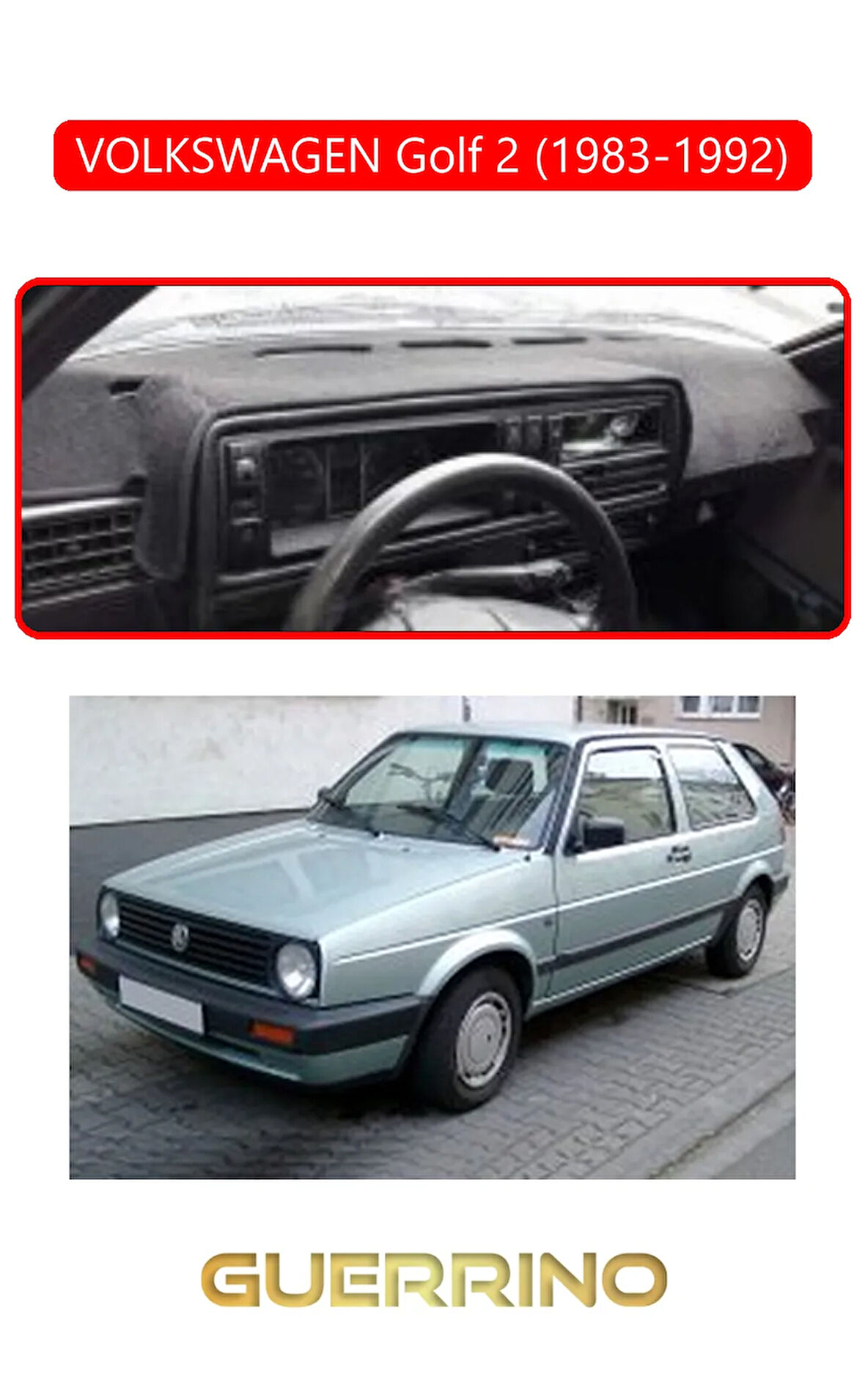 VOLKSWAGEN Golf 2(1983-1992)TORPİDO KORUMA HALISI KIRMIZI KENAR