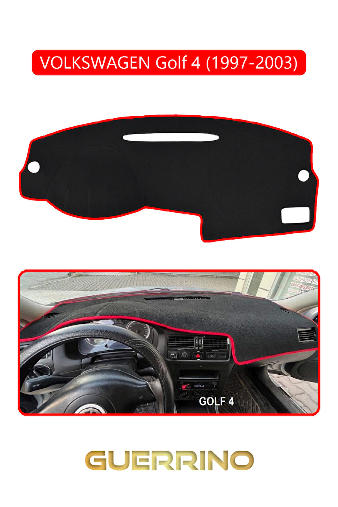 VOLKSWAGEN Golf 4 (1997-2003) TORPİDO KORUMA HALISI KIRMIZI KENAR