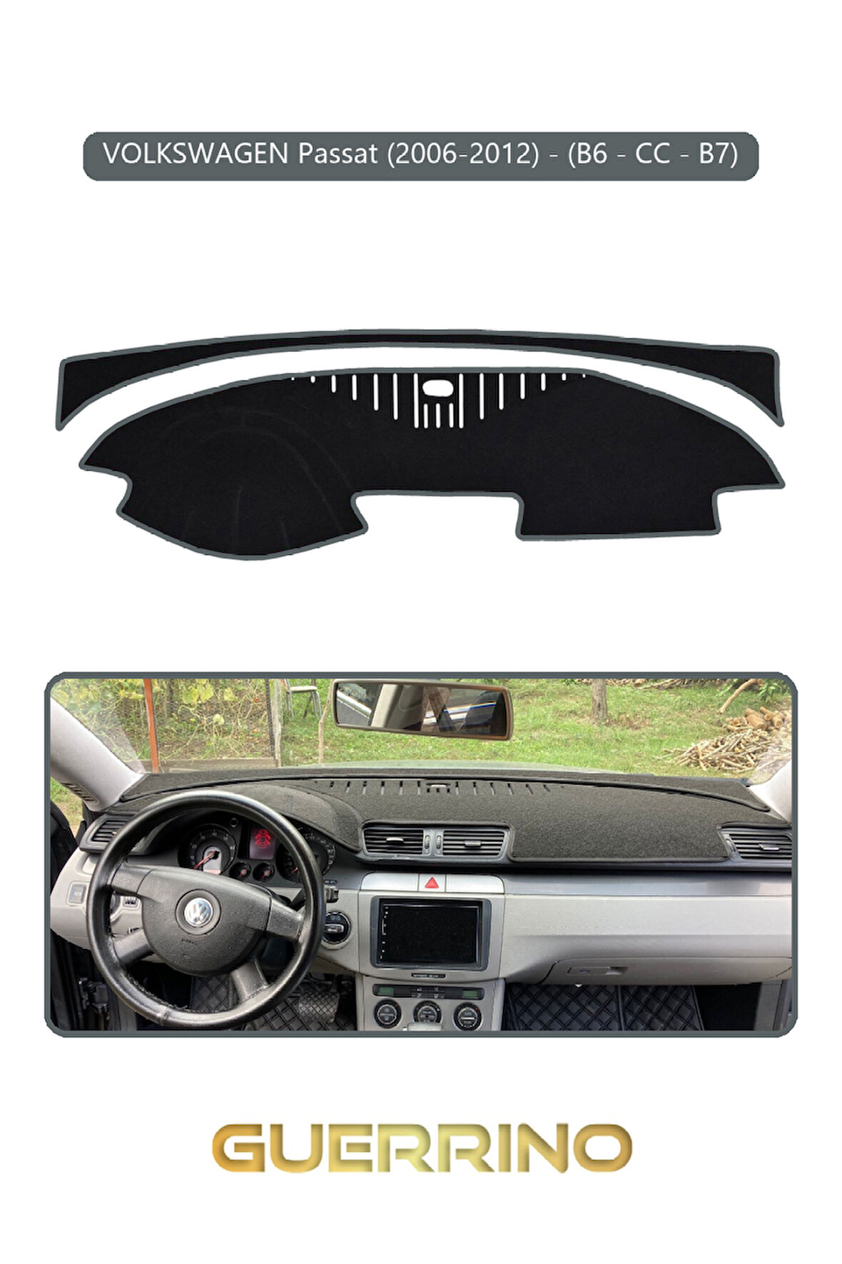 VOLKSWAGEN Passat (2006-2012) - (B6/CC; ) B7TORPİDO KORUMA HALISI GRİ KENAR