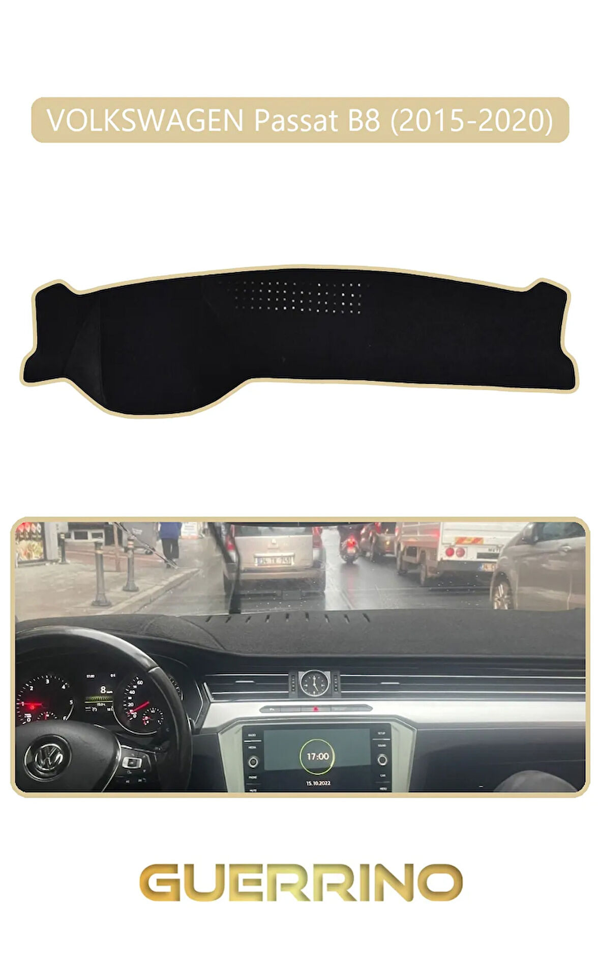 VOLKSWAGEN Passat B 8 (2015-2020)TORPİDO KORUMA HALISI BEJ KENAR