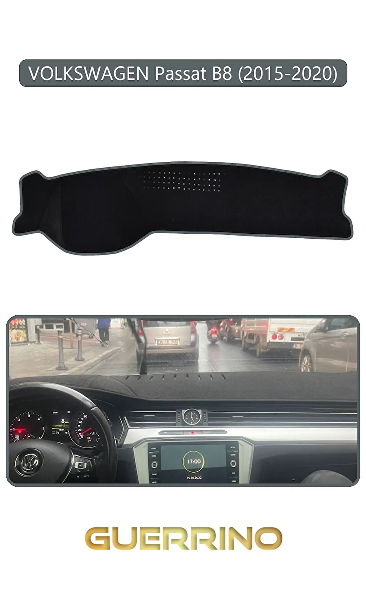 VOLKSWAGEN Passat B 8 (2015-2020)TORPİDO KORUMA HALISI GRİ KENAR